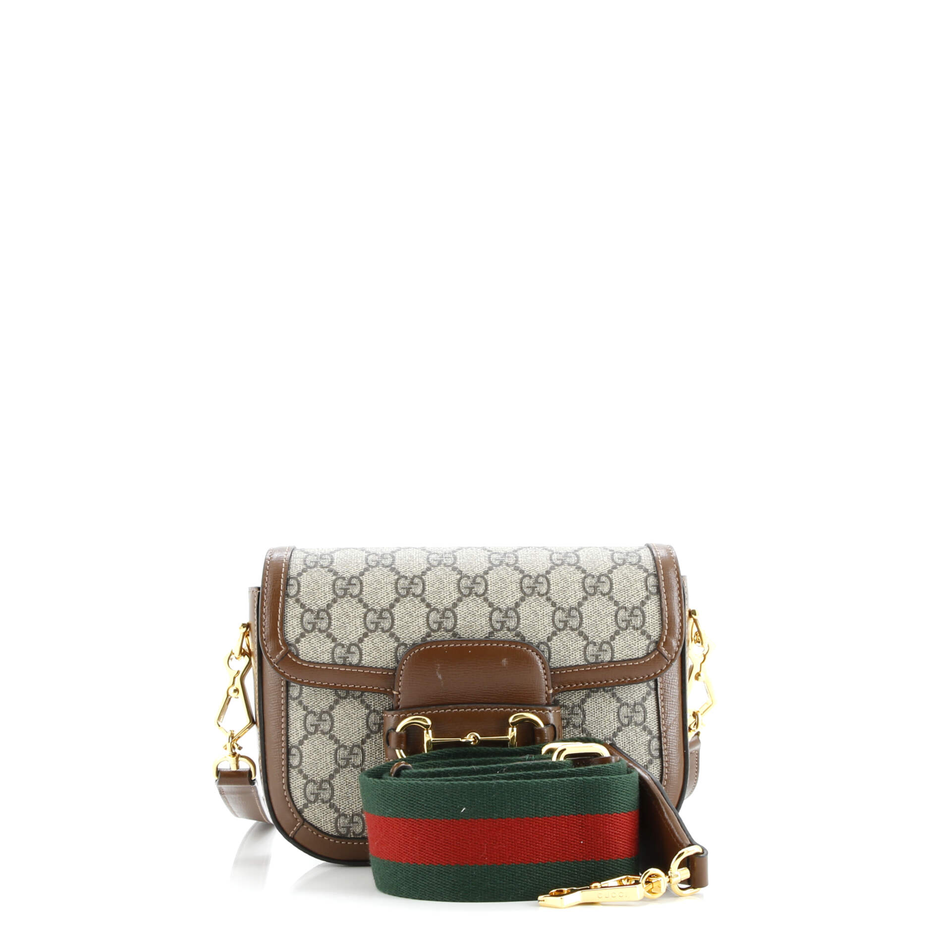 Horsebit 1955 Shoulder Bag GG Coated Canvas with Leather Mini