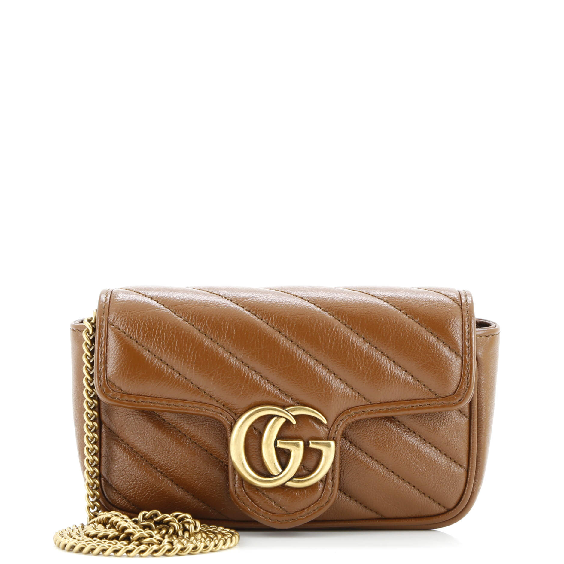 GG Marmont Flap Bag Diagonal Quilted Leather Super Mini