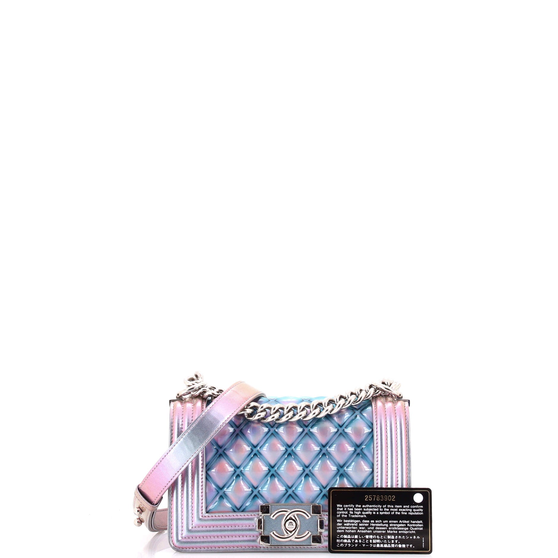 Boy Flap Bag Quilted Holographic PVC Small