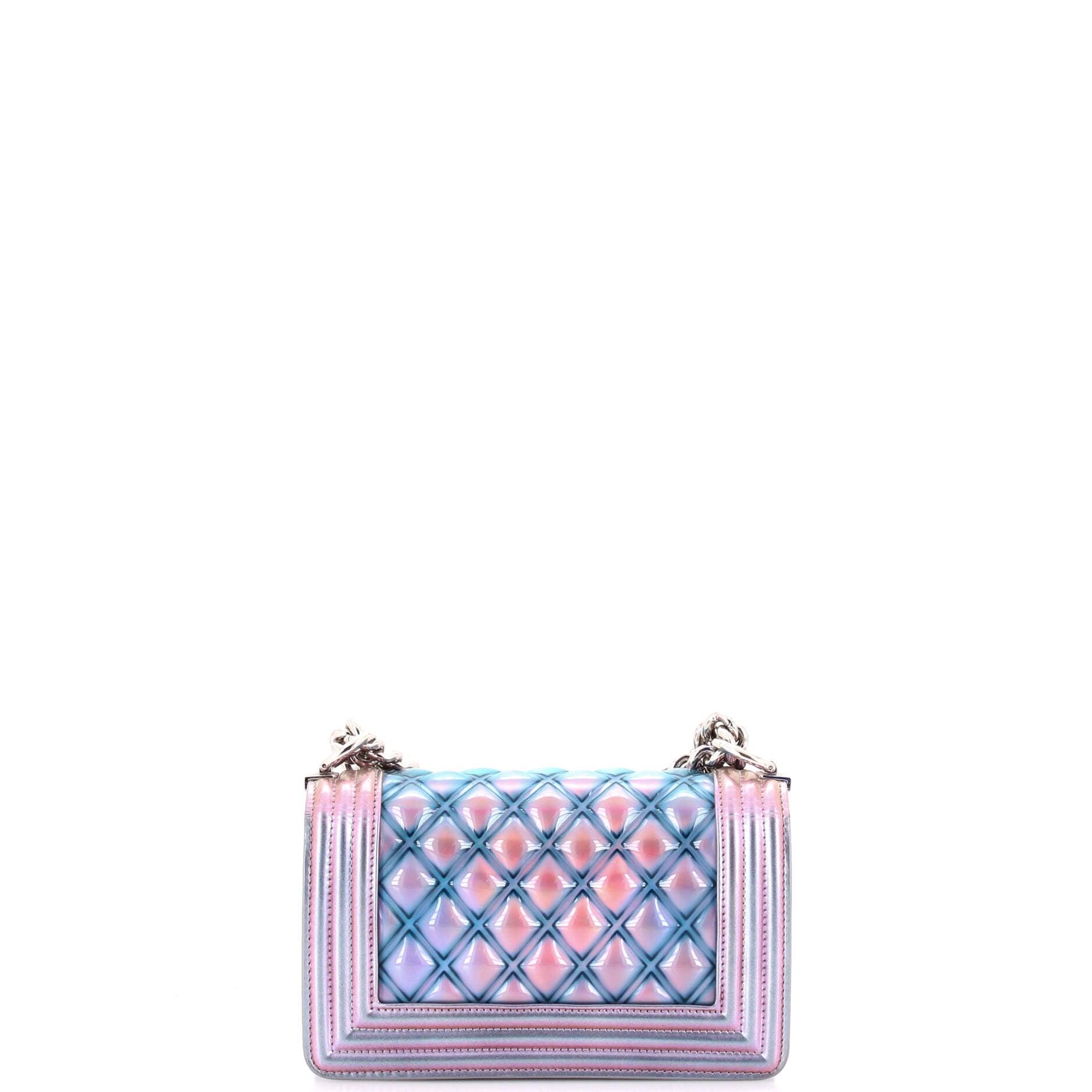 Boy Flap Bag Quilted Holographic PVC Small