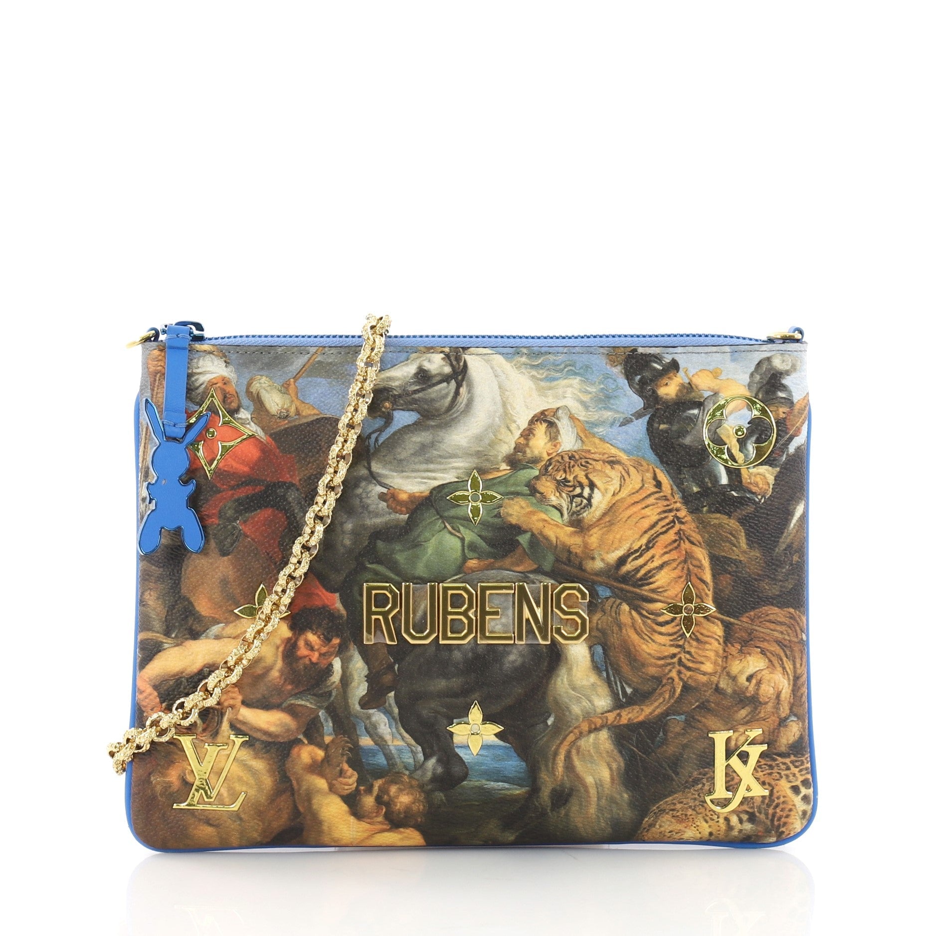 Pochette Clutch Limited Edition Jeff Koons Rubens Print Canvas