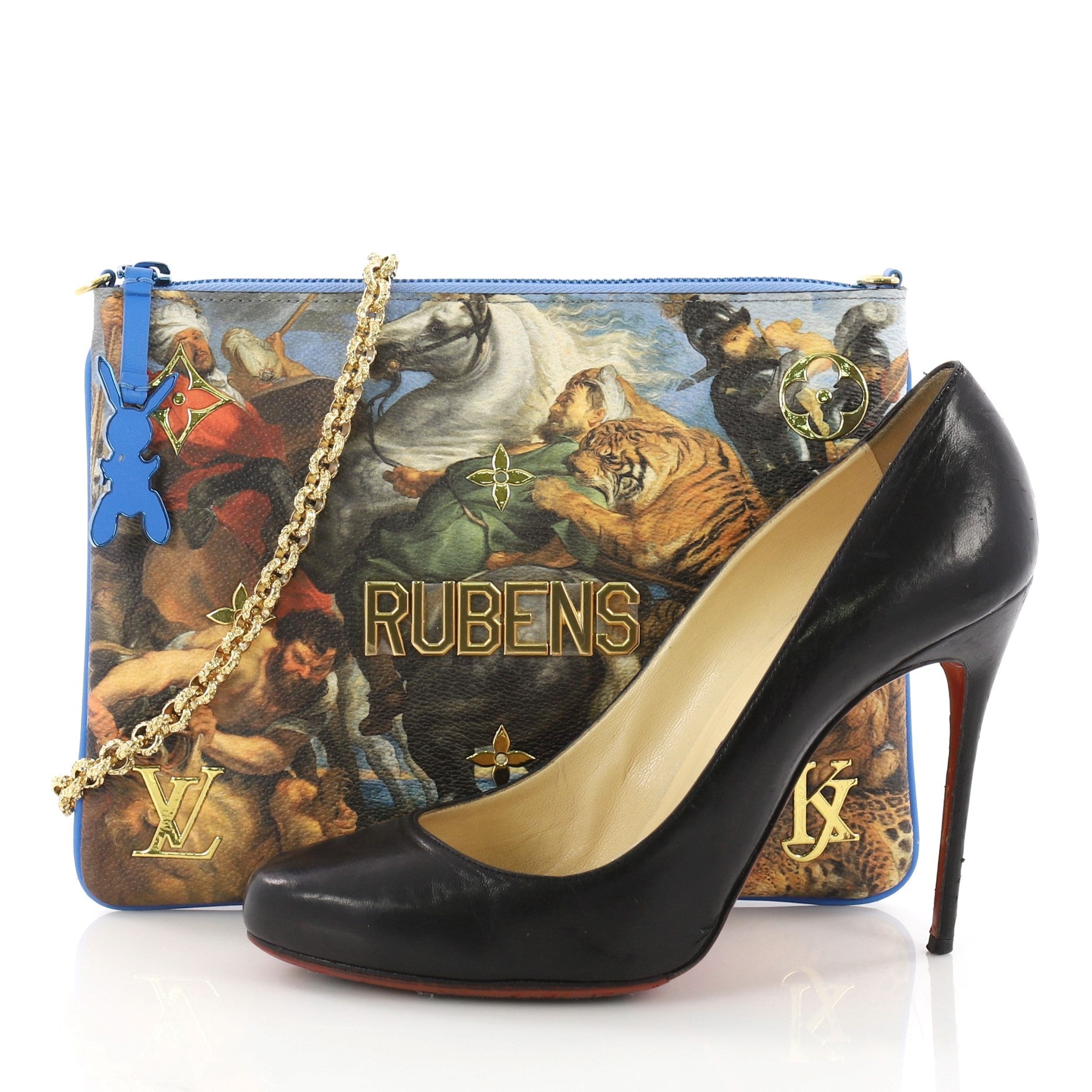 Pochette Clutch Limited Edition Jeff Koons Rubens Print Canvas