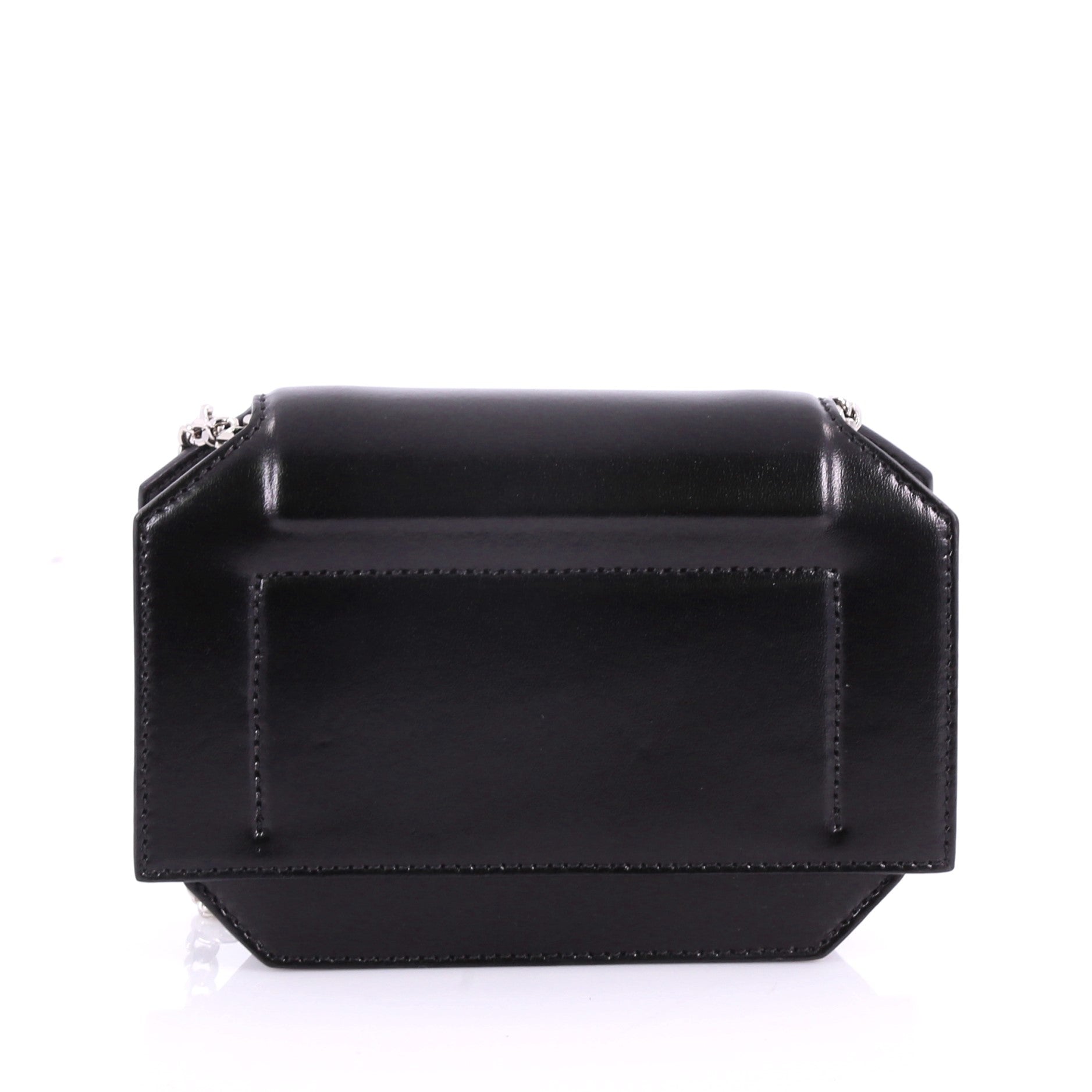 Bow Cut Chain Crossbody Bag Leather Mini