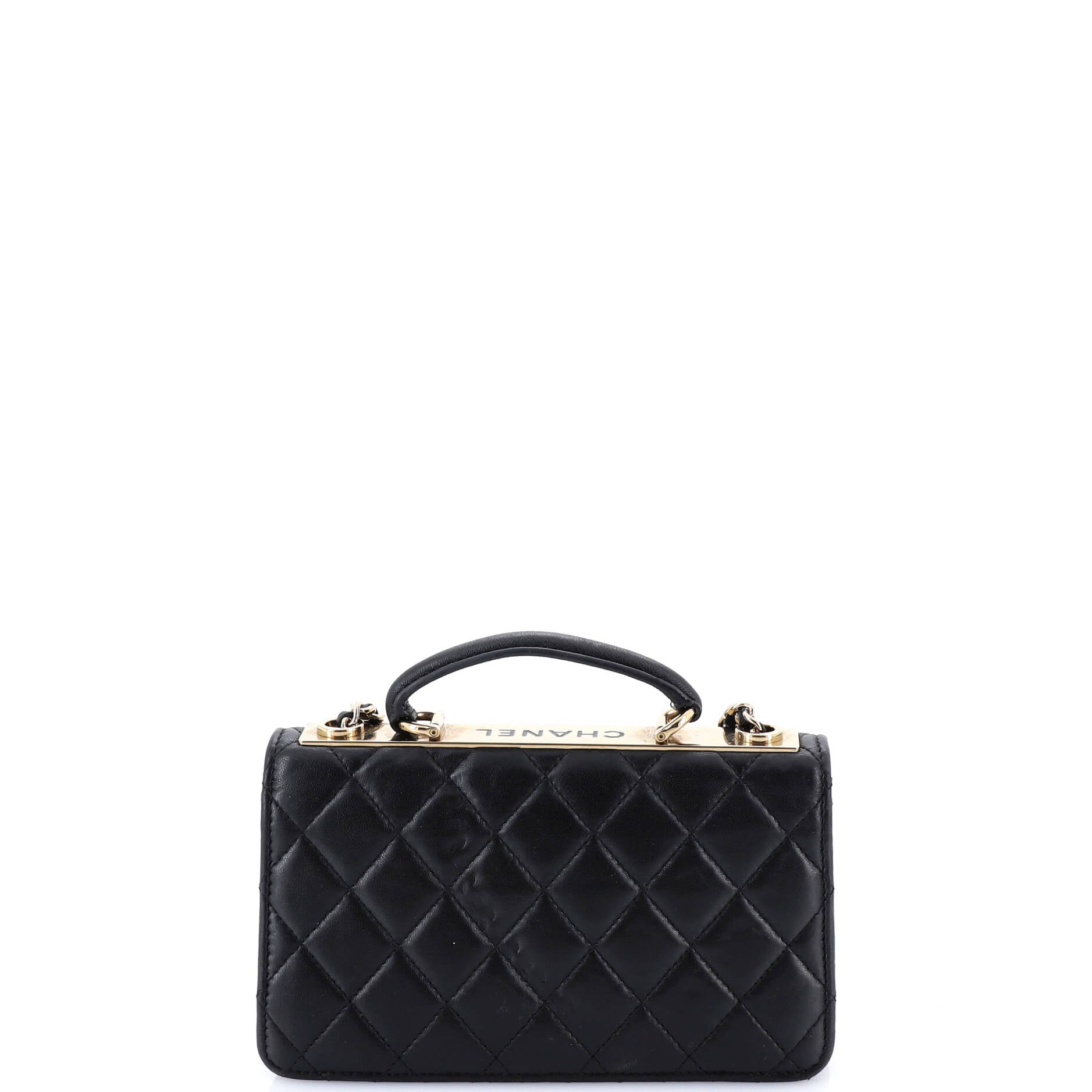Trendy CC Top Handle Wallet on Chain Quilted Lambskin