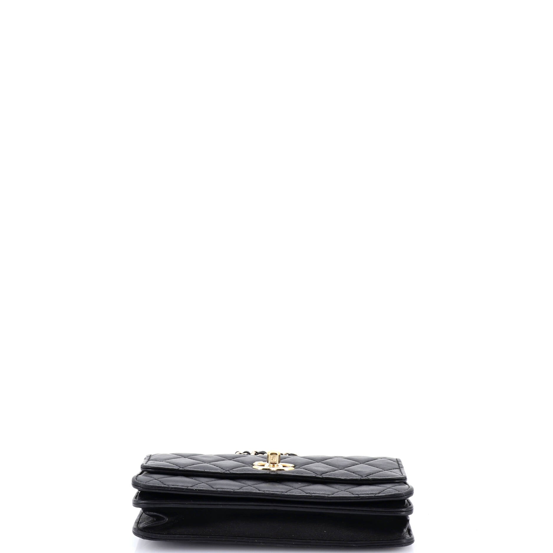 Trendy CC Top Handle Wallet on Chain Quilted Lambskin