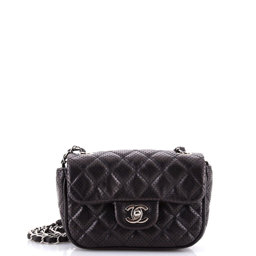 Classic Single Flap Bag Quilted Perforated Leather Extra Mini