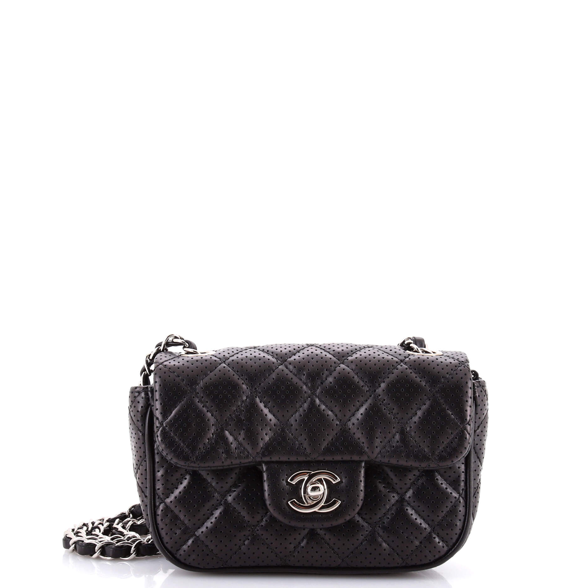 Classic Single Flap Bag Quilted Perforated Leather Extra Mini