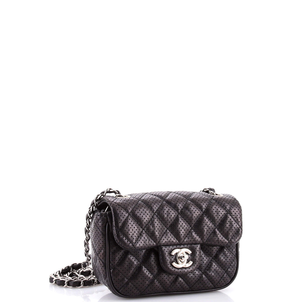 Classic Single Flap Bag Quilted Perforated Leather Extra Mini