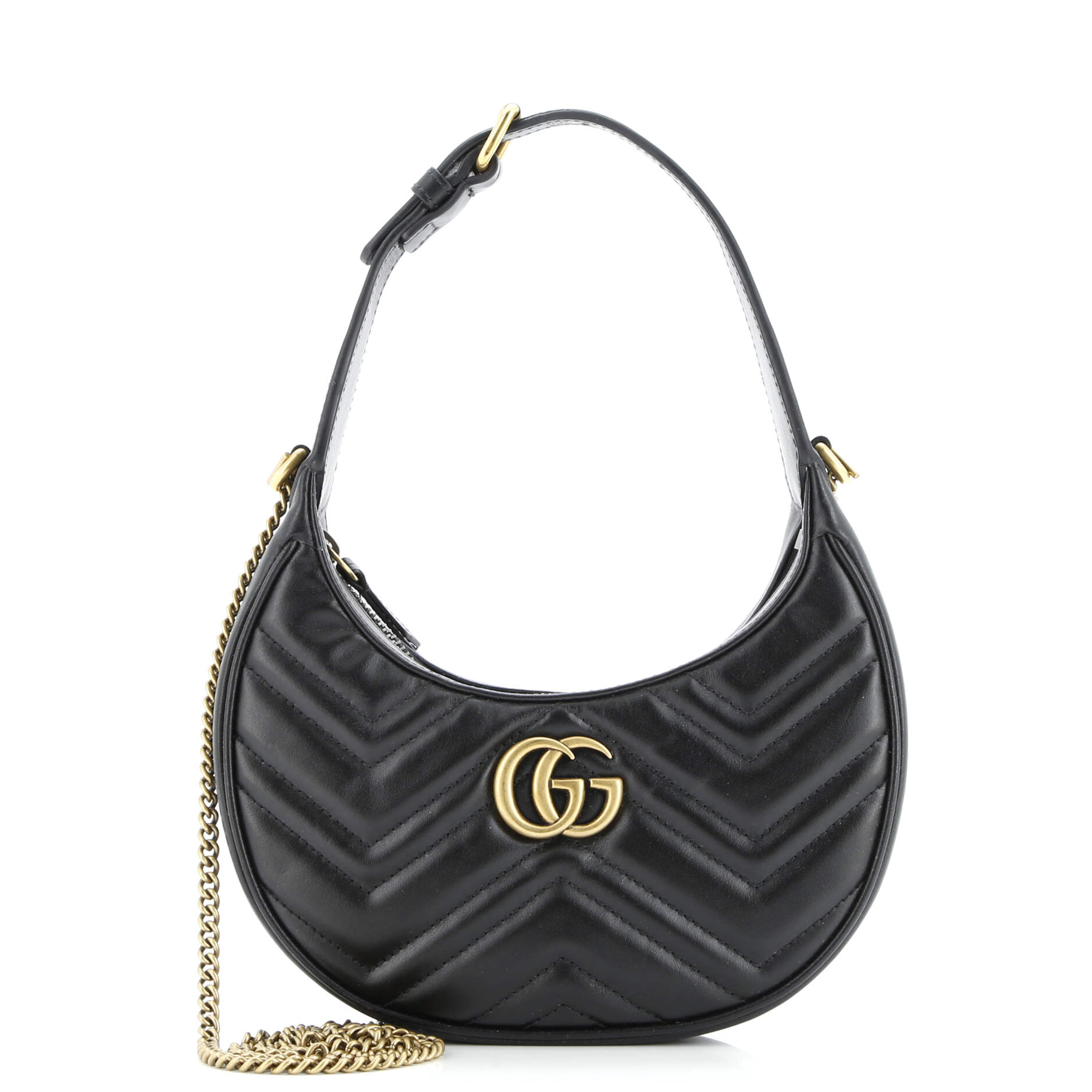 GG Marmont Half Moon Hobo Matelasse Leather Mini