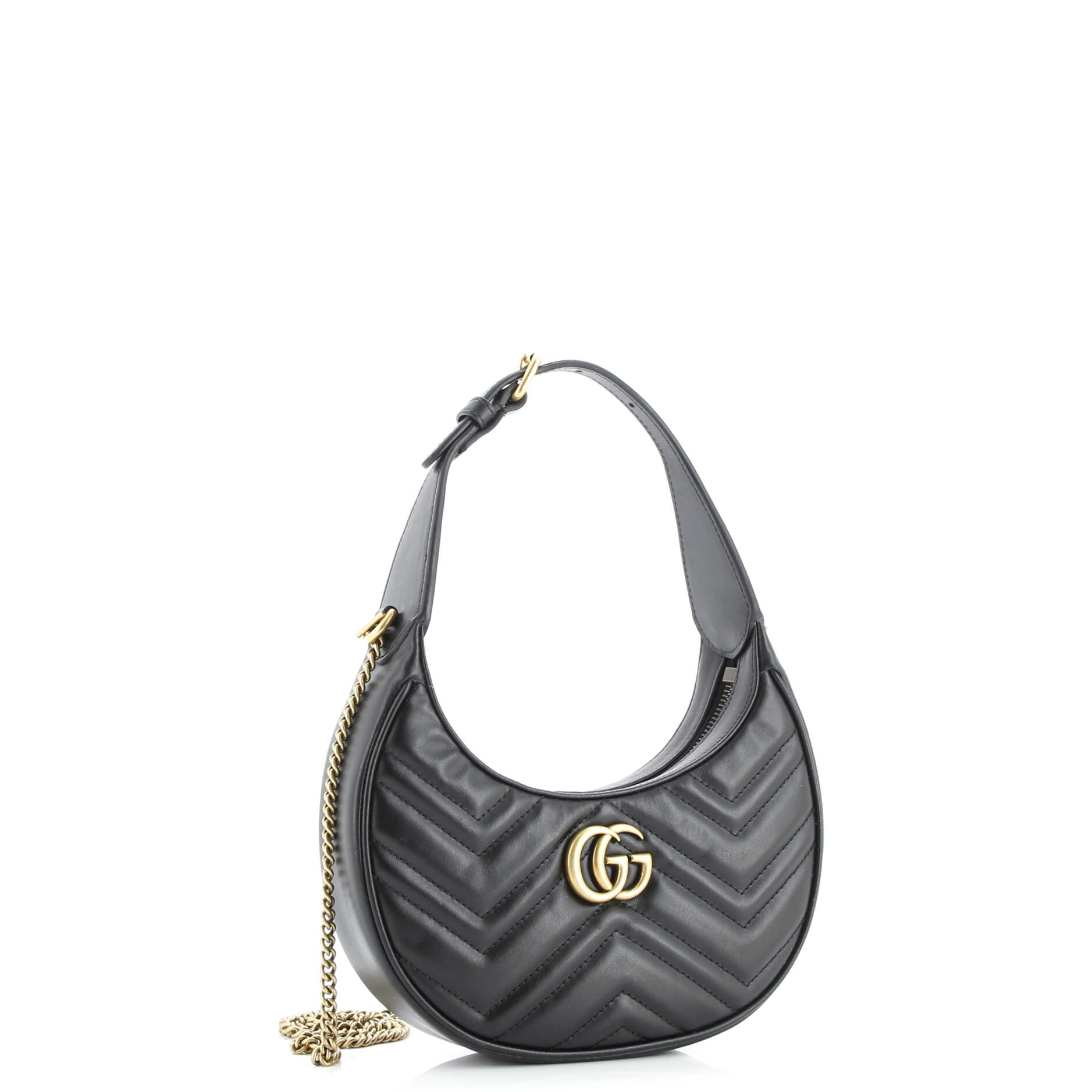 GG Marmont Half Moon Hobo Matelasse Leather Mini