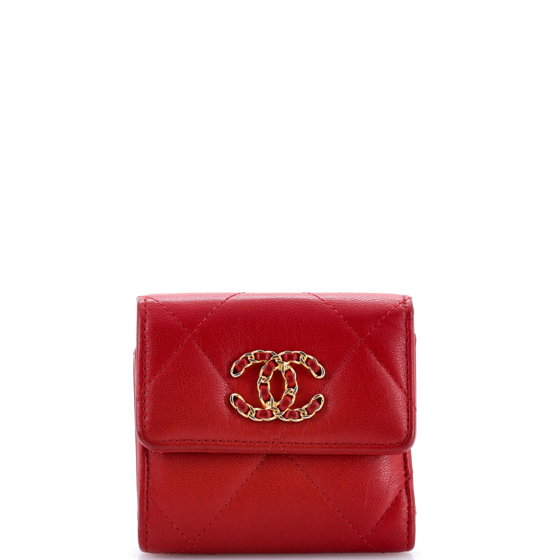 19 Trifold Wallet Quilted Leather Small