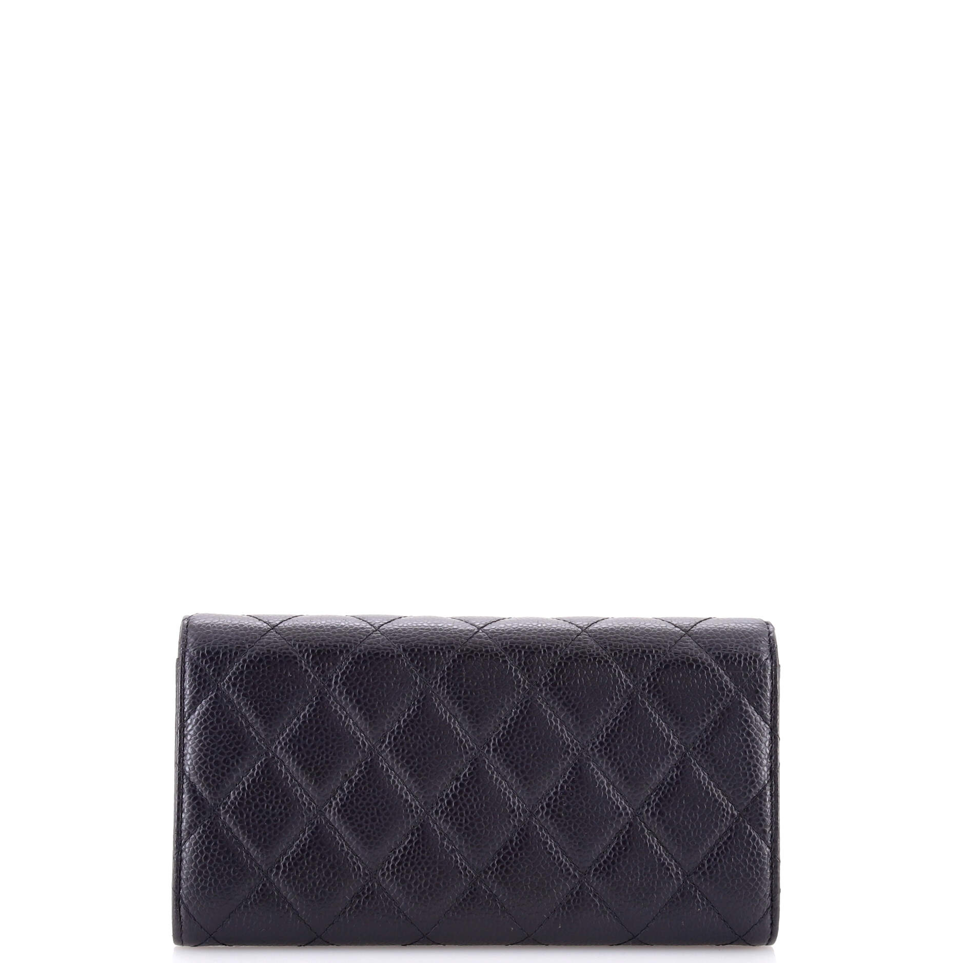 Trifold Classic Flap Wallet Quilted Caviar Long