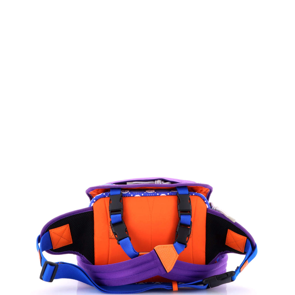 Buckle Flap Chest Strap Backpack GG Fabric with Rubber