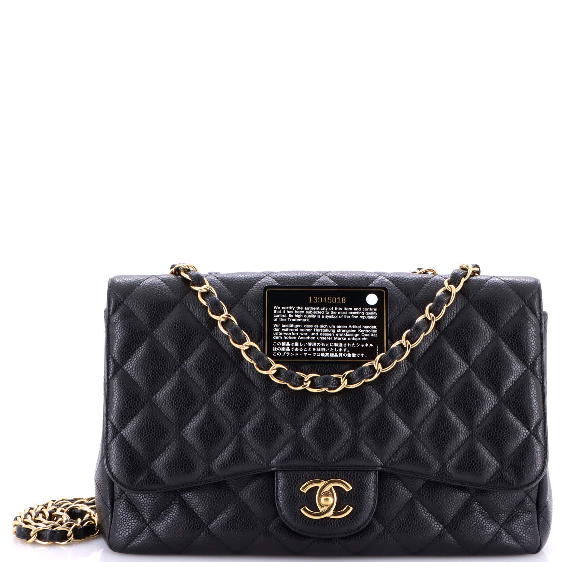 Classic Single Flap Bag Quilted Caviar Jumbo