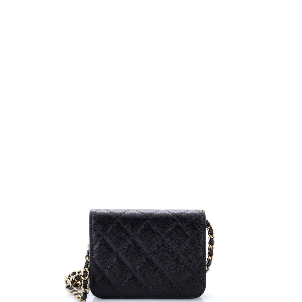 Classic Flap Clutch with Chain Quilted Caviar Small