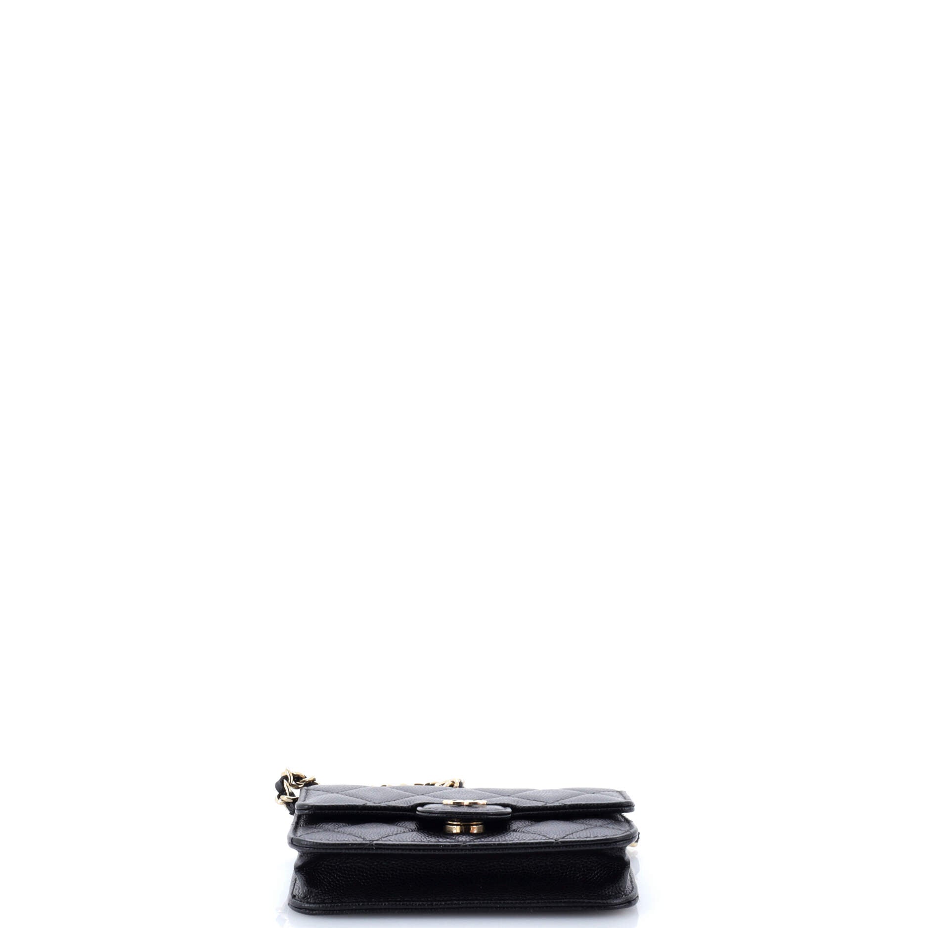 Classic Flap Clutch with Chain Quilted Caviar Small