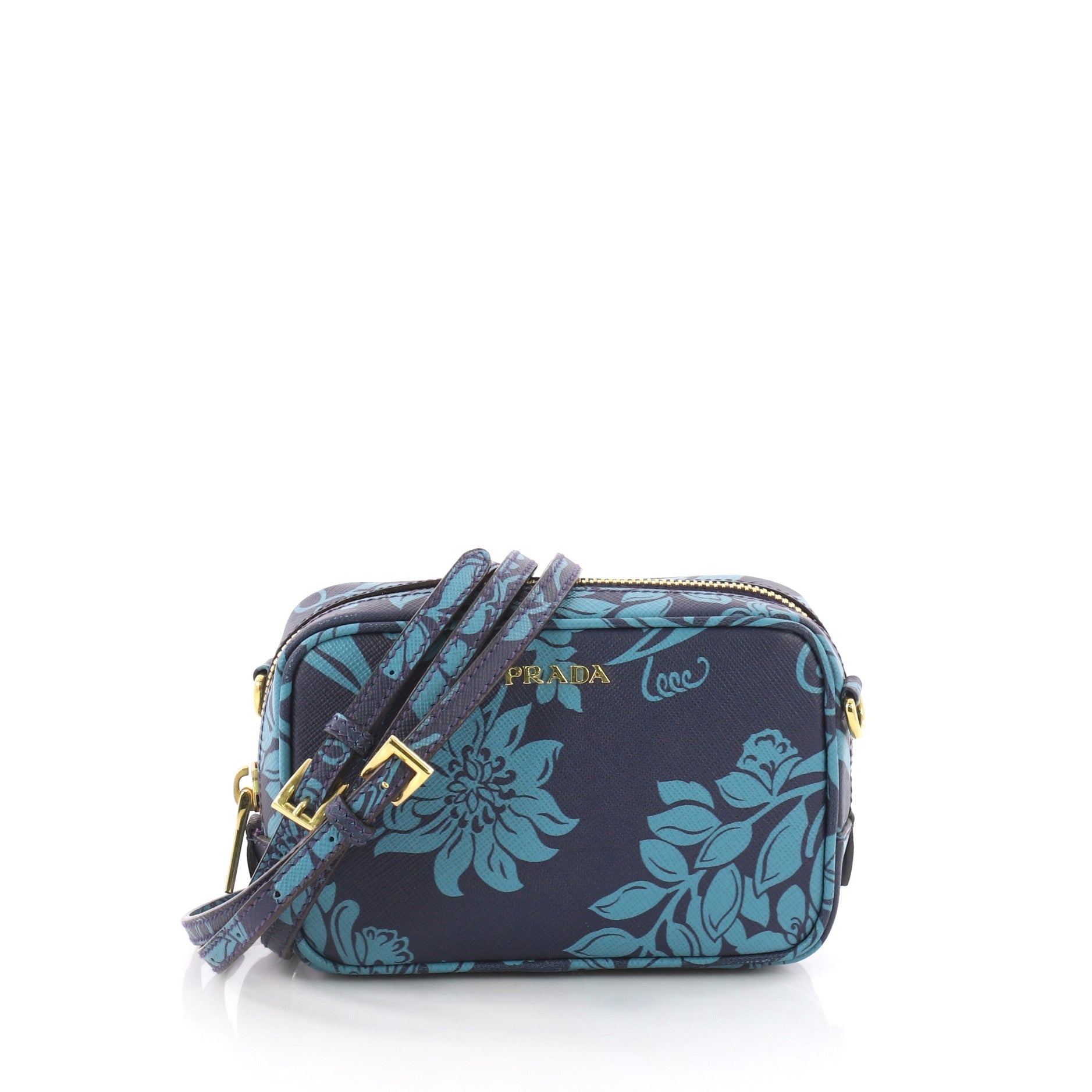 Zip Crossbody Bag Printed Saffiano Leather Mini