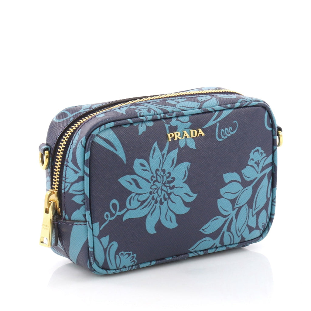 Zip Crossbody Bag Printed Saffiano Leather Mini
