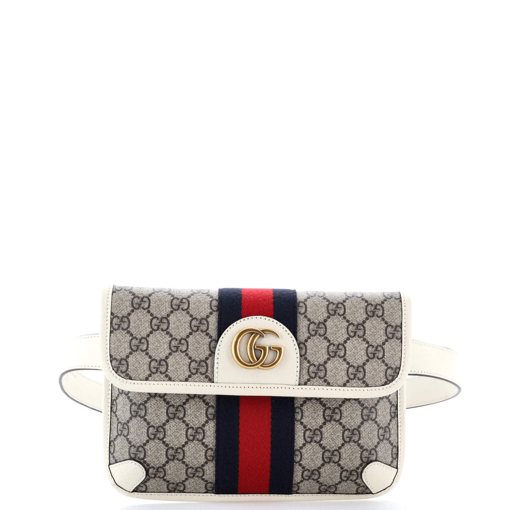 Ophidia Flap Belt Bag GG Coated Canvas with Leather