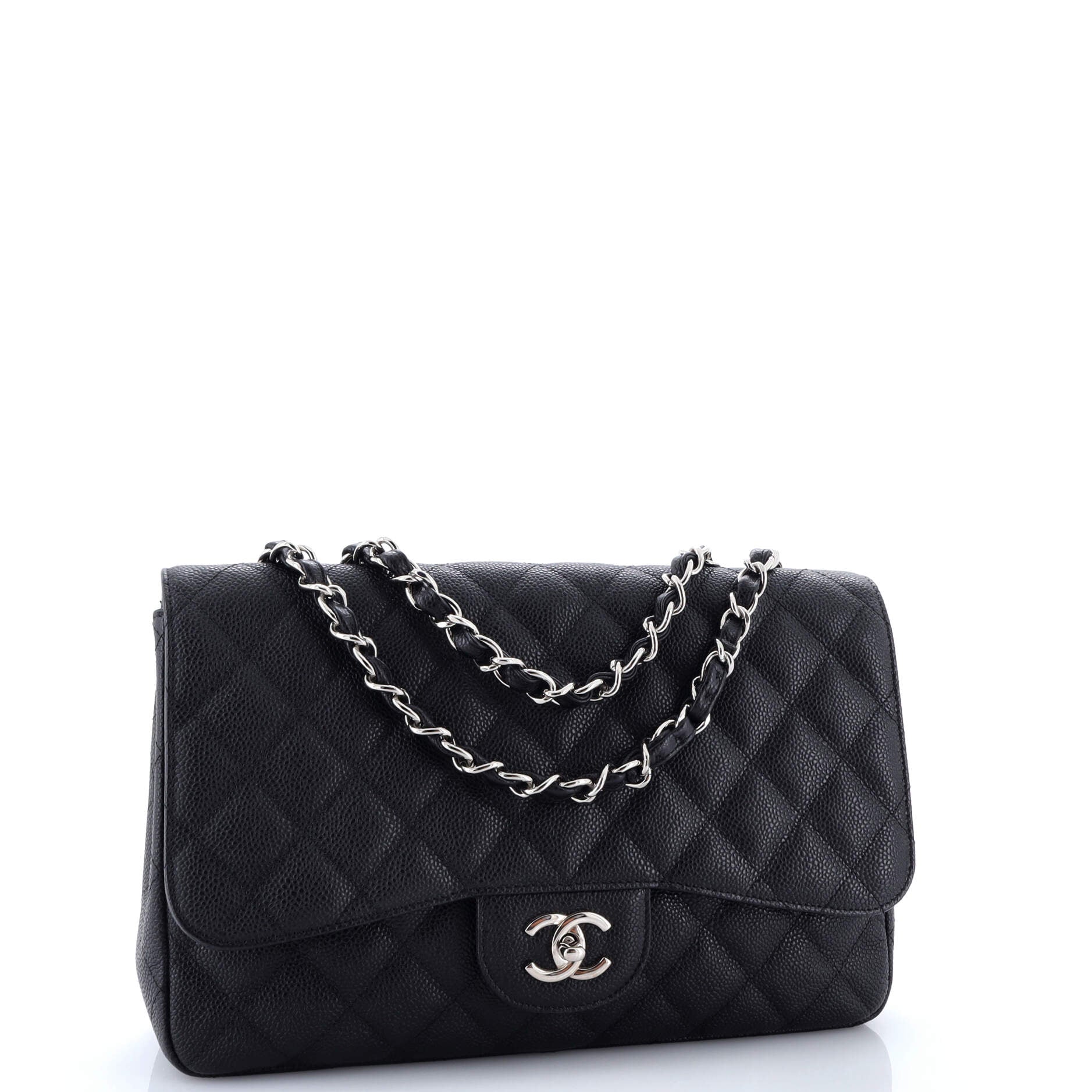Classic Single Flap Bag Quilted Caviar Jumbo
