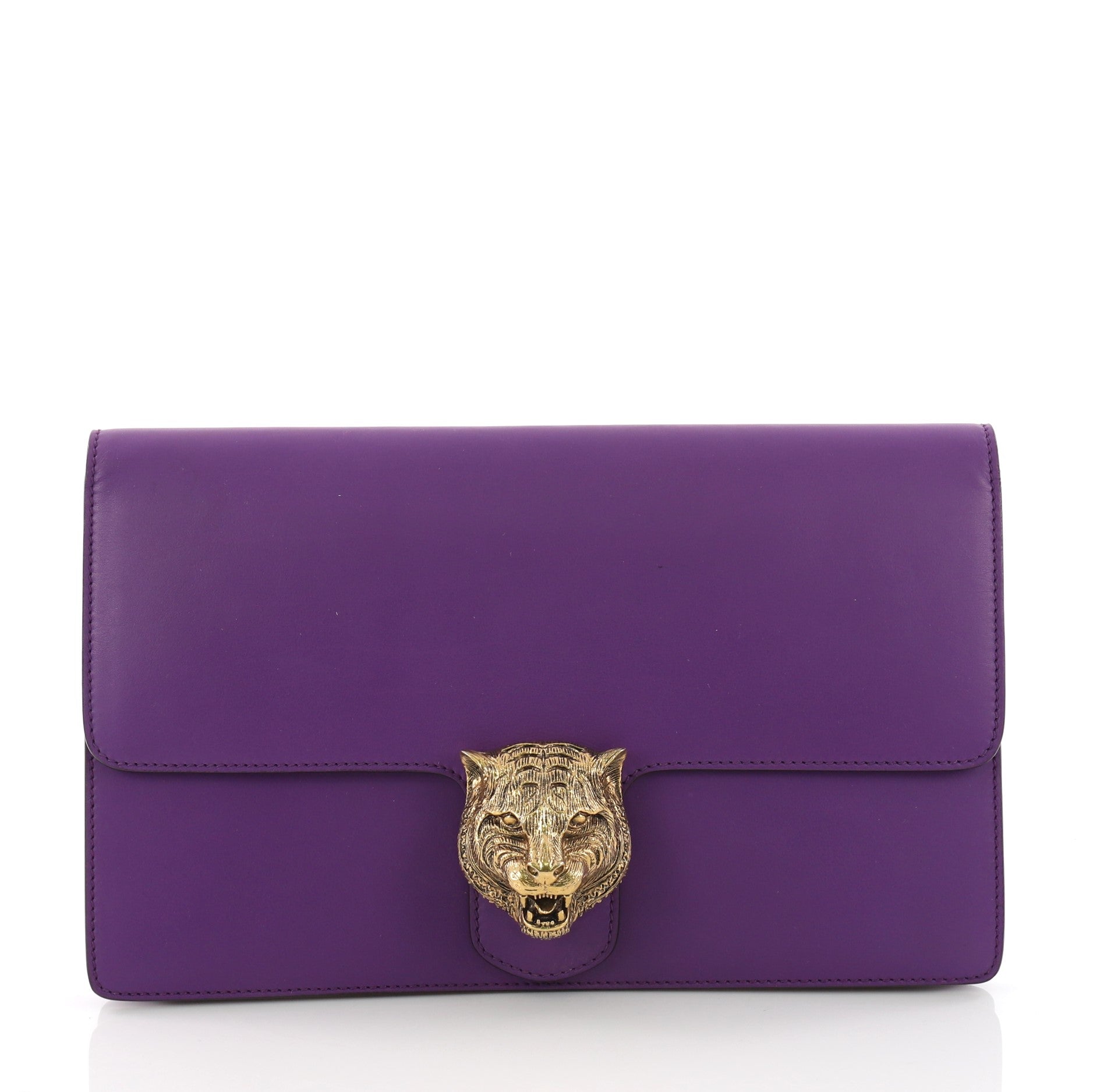 Animalier Flap Clutch Leather Medium