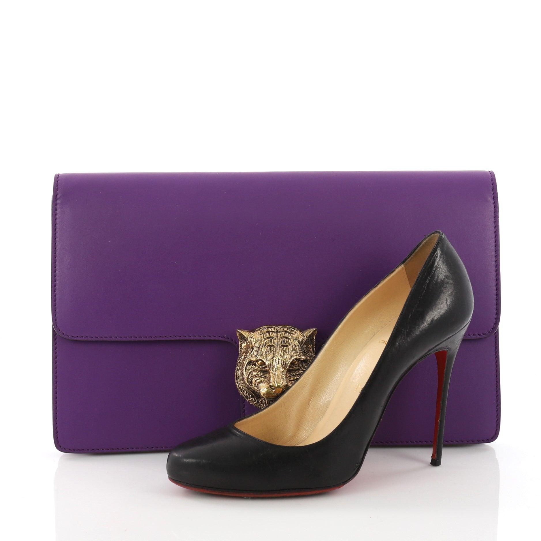 Animalier Flap Clutch Leather Medium