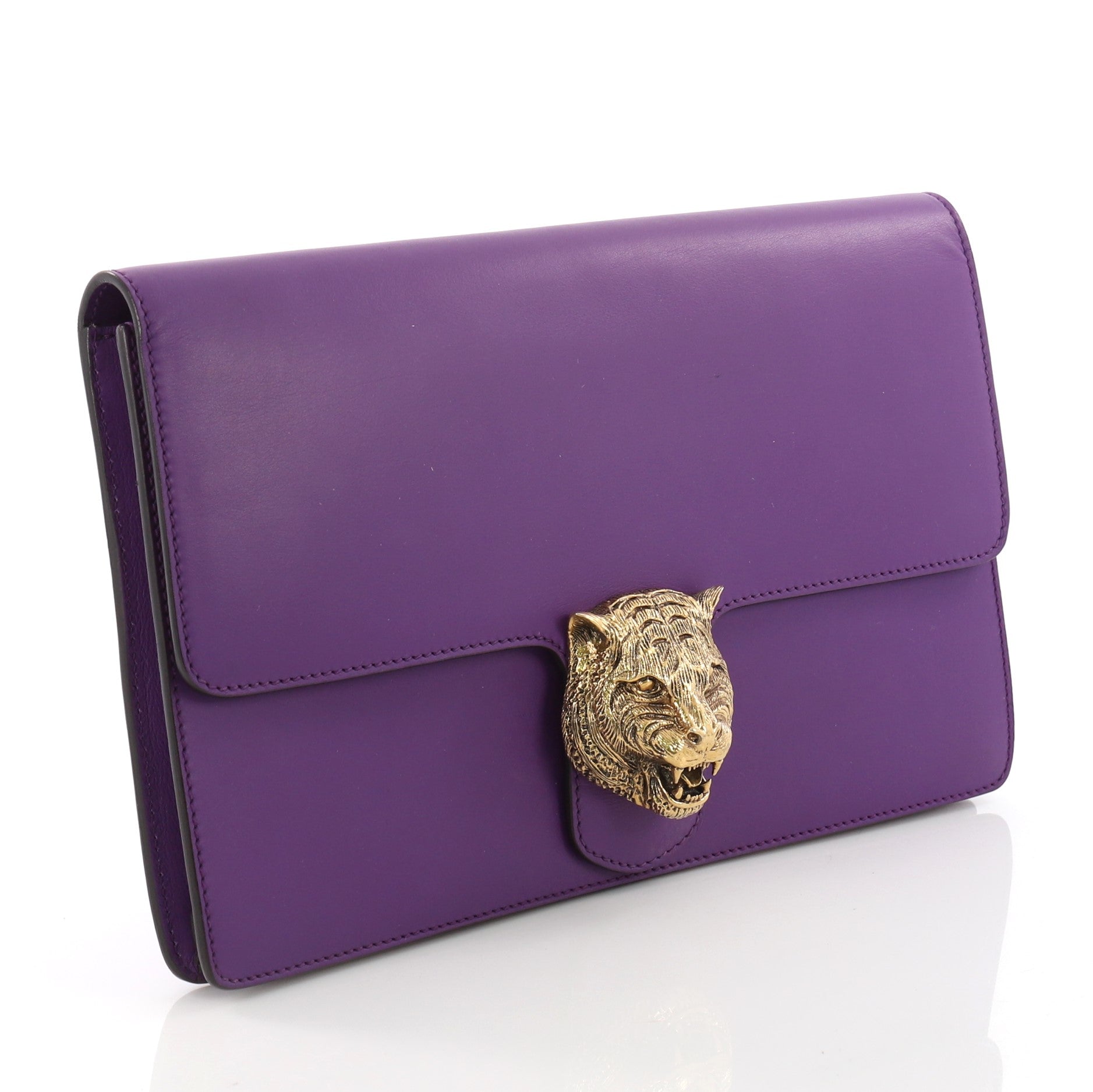 Animalier Flap Clutch Leather Medium