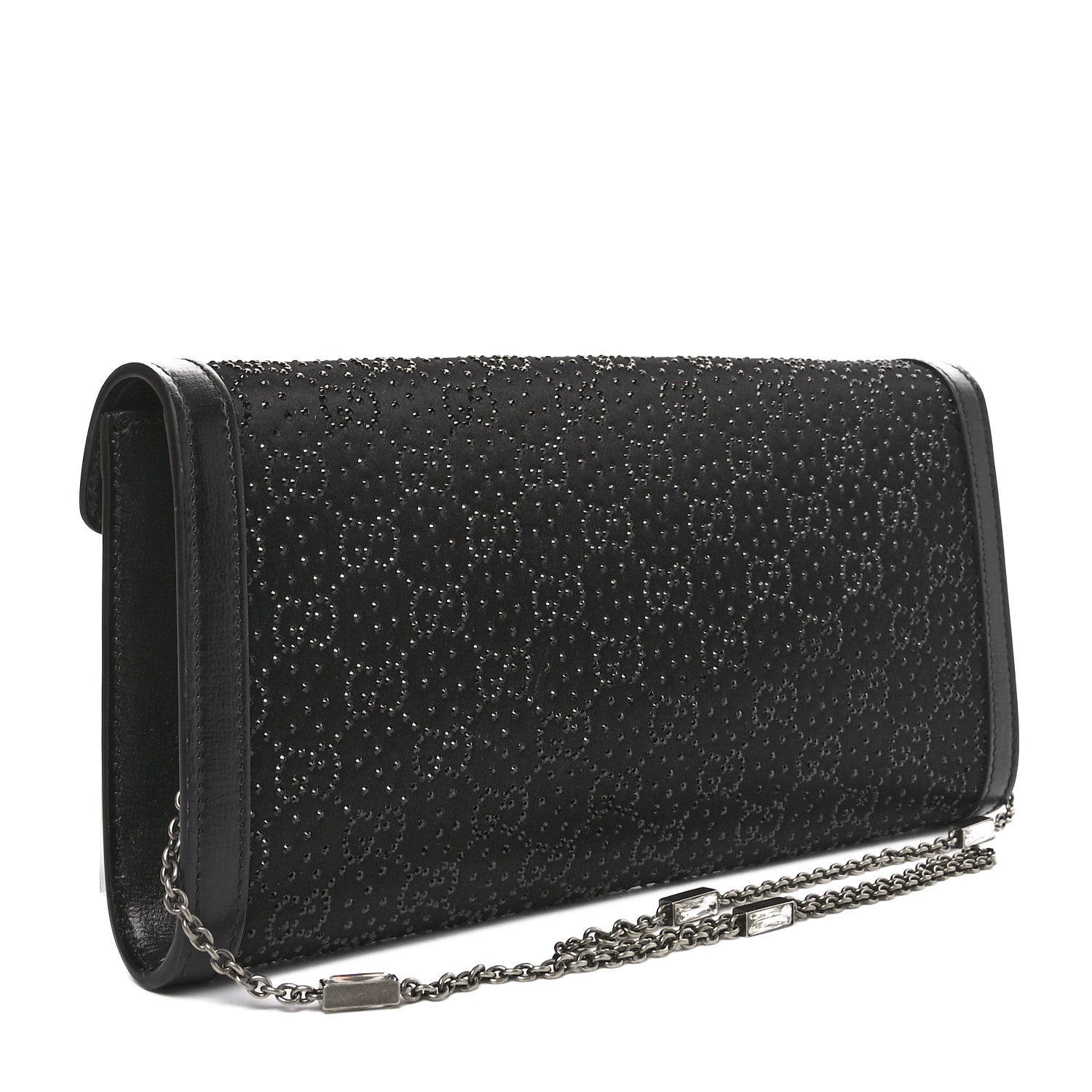 Satin Crystal Small Dionysus Shoulder Bag Black