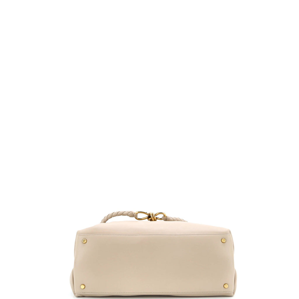 Ciao Ciao Top Handle Bag Leather with Intrecciato Detail Medium