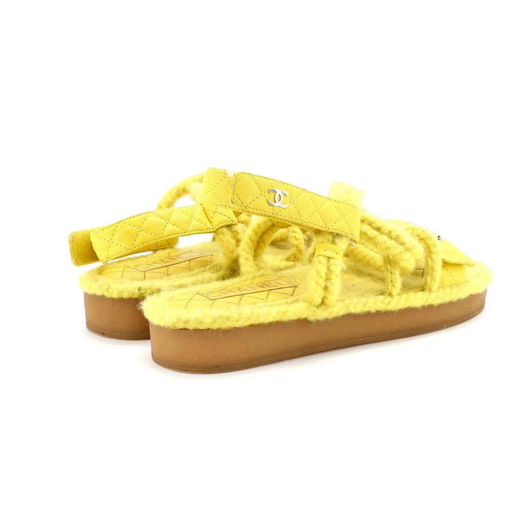 Women's Cord Velcro Dad Sandals Quilted Leather
