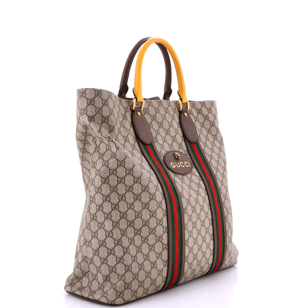 Neo Vintage Web Soft Tote GG Coated Canvas Tall