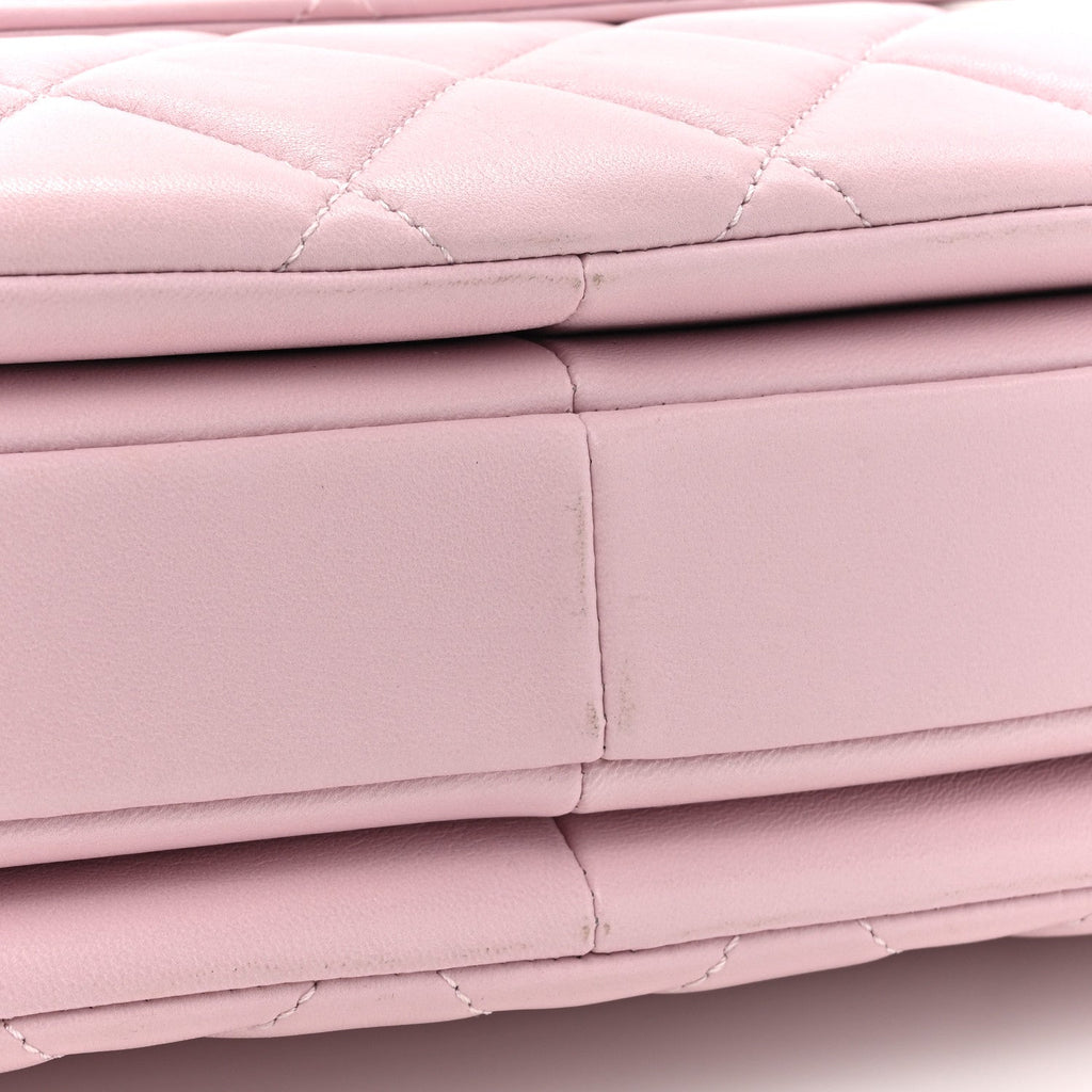 Lambskin Quilted Small Trendy CC Flap Dual Handle Bag Light Pink