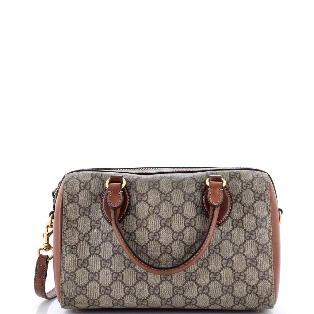 Convertible Boston Bag GG Coated Canvas and Leather Small