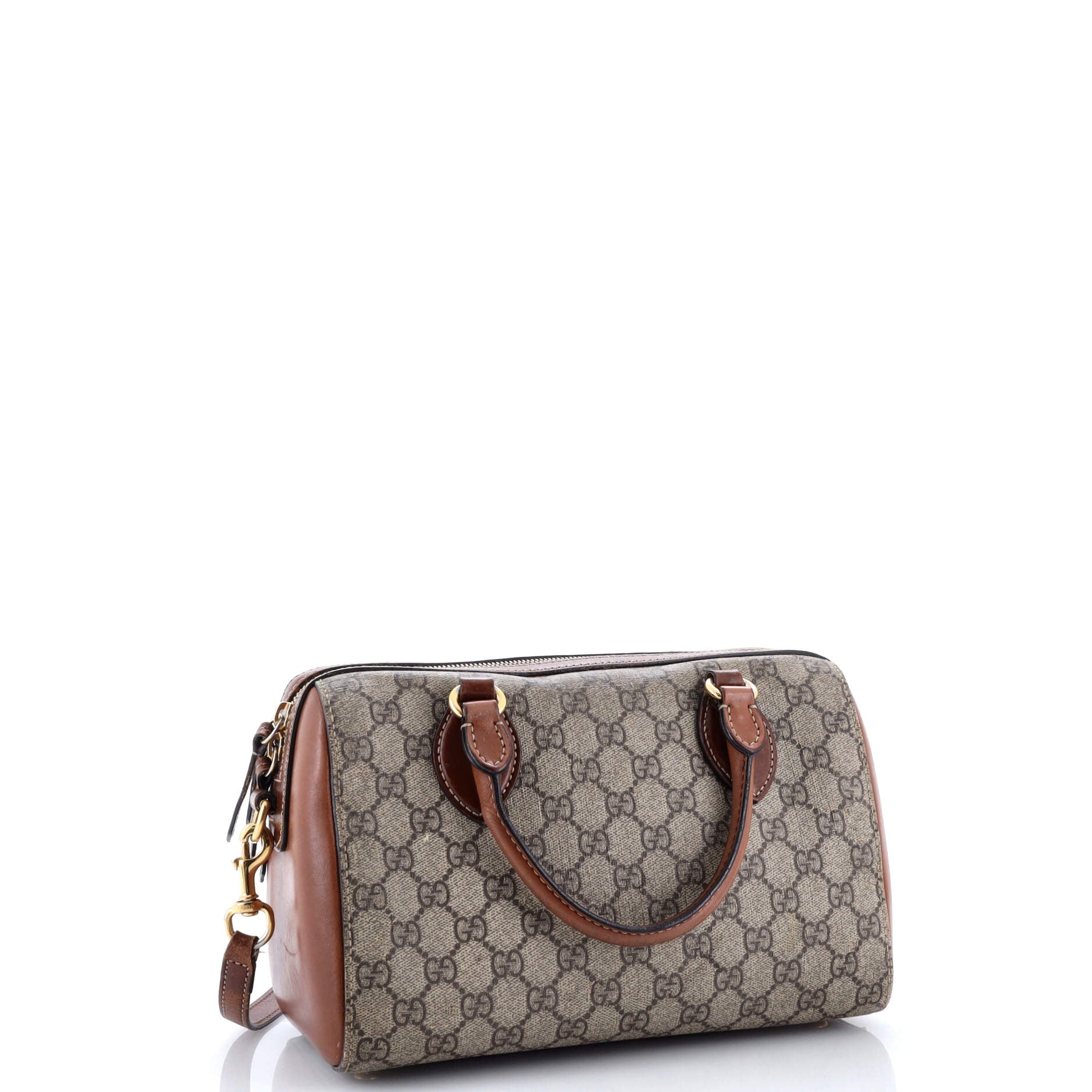 Convertible Boston Bag GG Coated Canvas and Leather Small