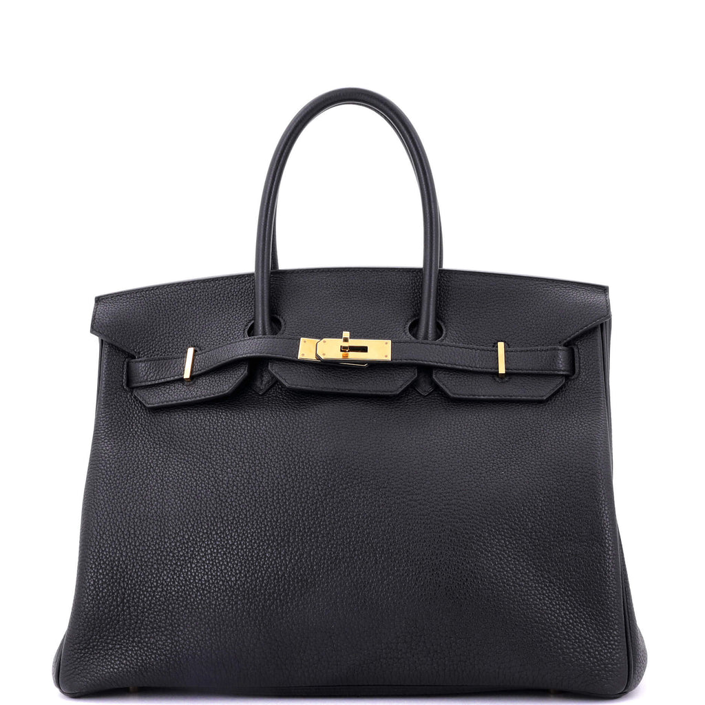 Birkin Handbag Noir Togo with Gold Hardware 35