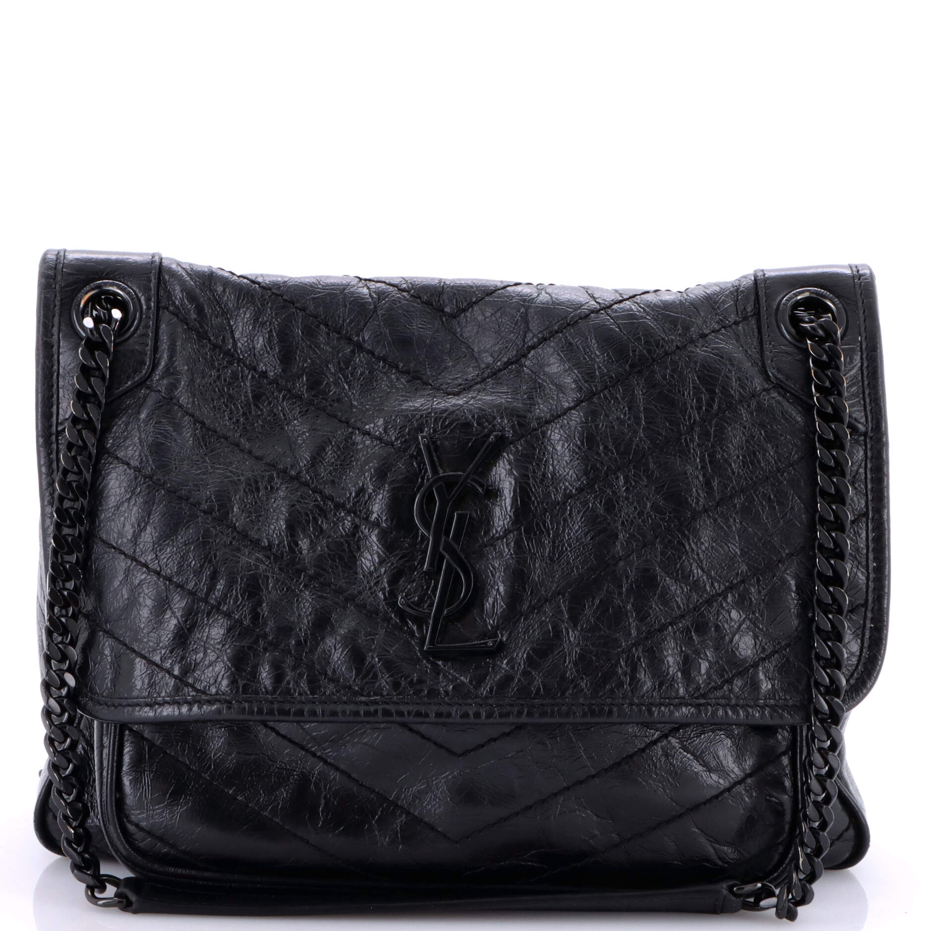 Niki Chain Flap Bag Matelasse Chevron Leather Medium