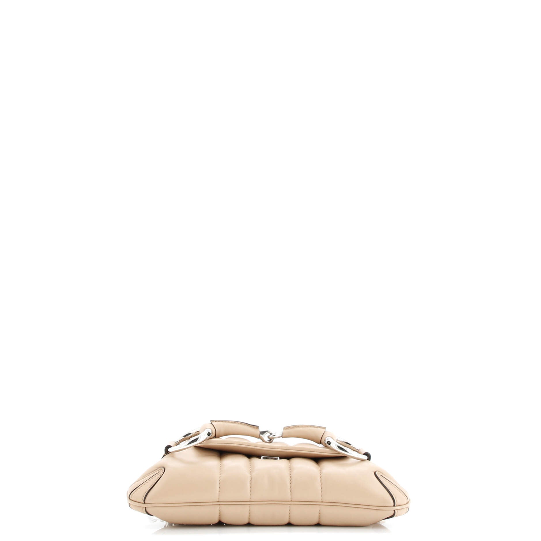 Horsebit Chain Shoulder Bag Vertical Quilted Leather Small