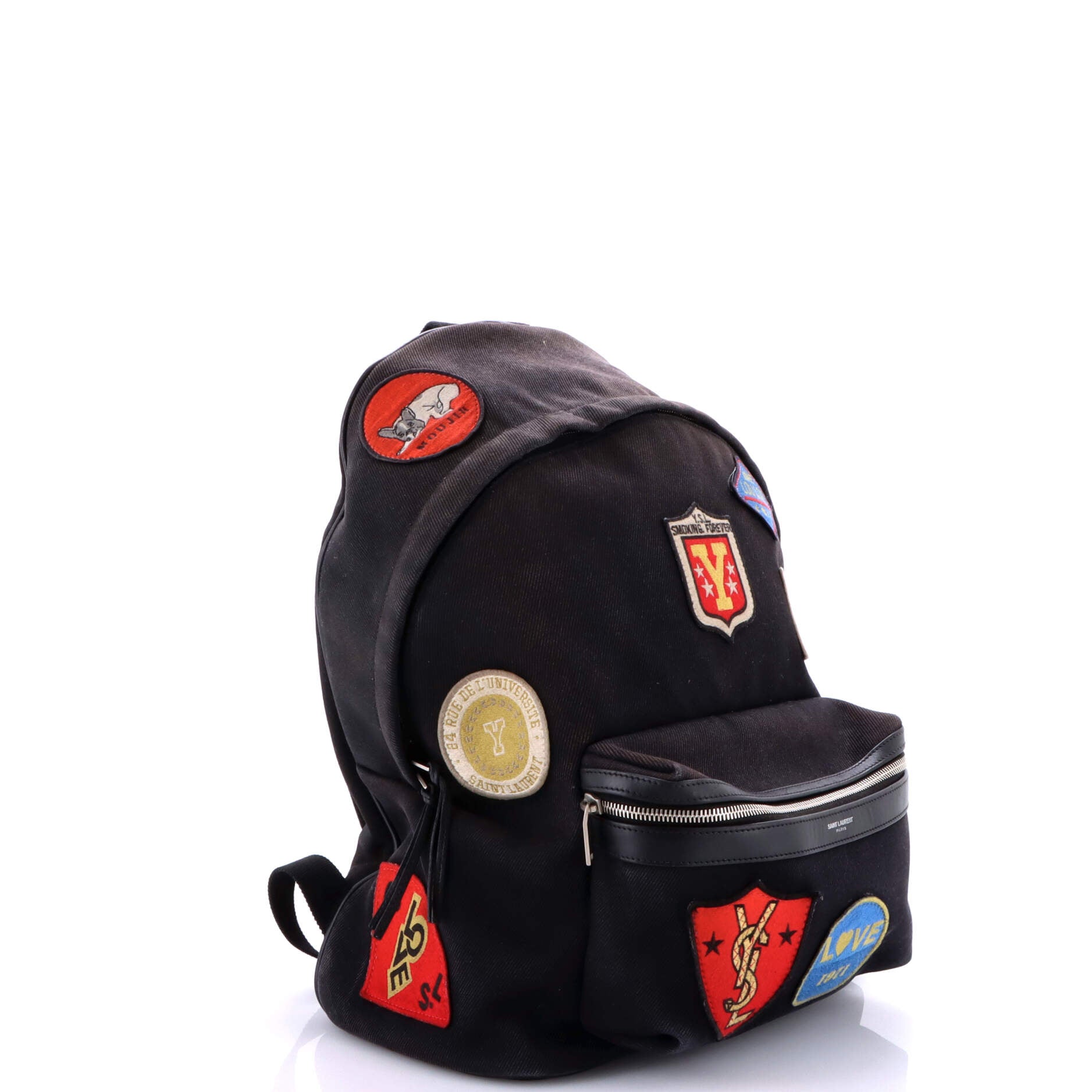 City Backpack Patch Embellished Canvas Medium