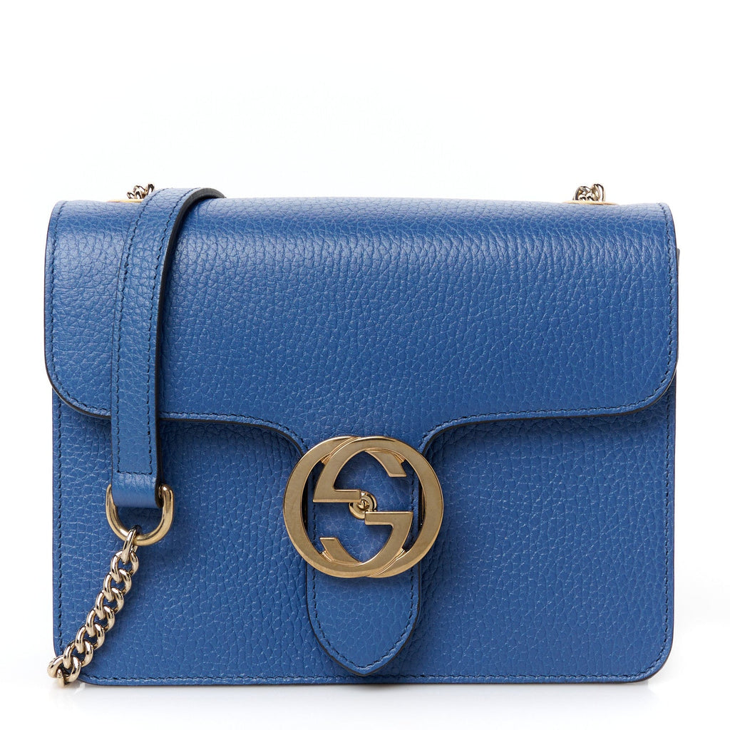 Dollar Calfskin Small Interlocking G Shoulder Bag Caspian