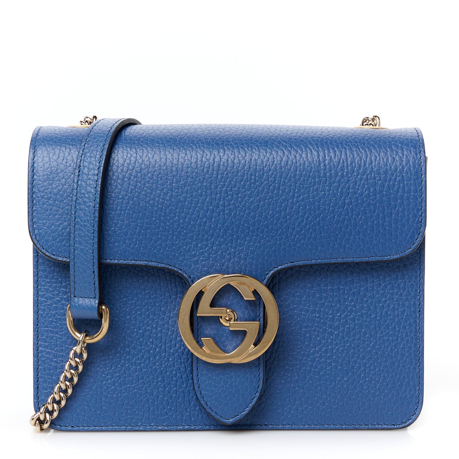 Dollar Calfskin Small Interlocking G Shoulder Bag Caspian