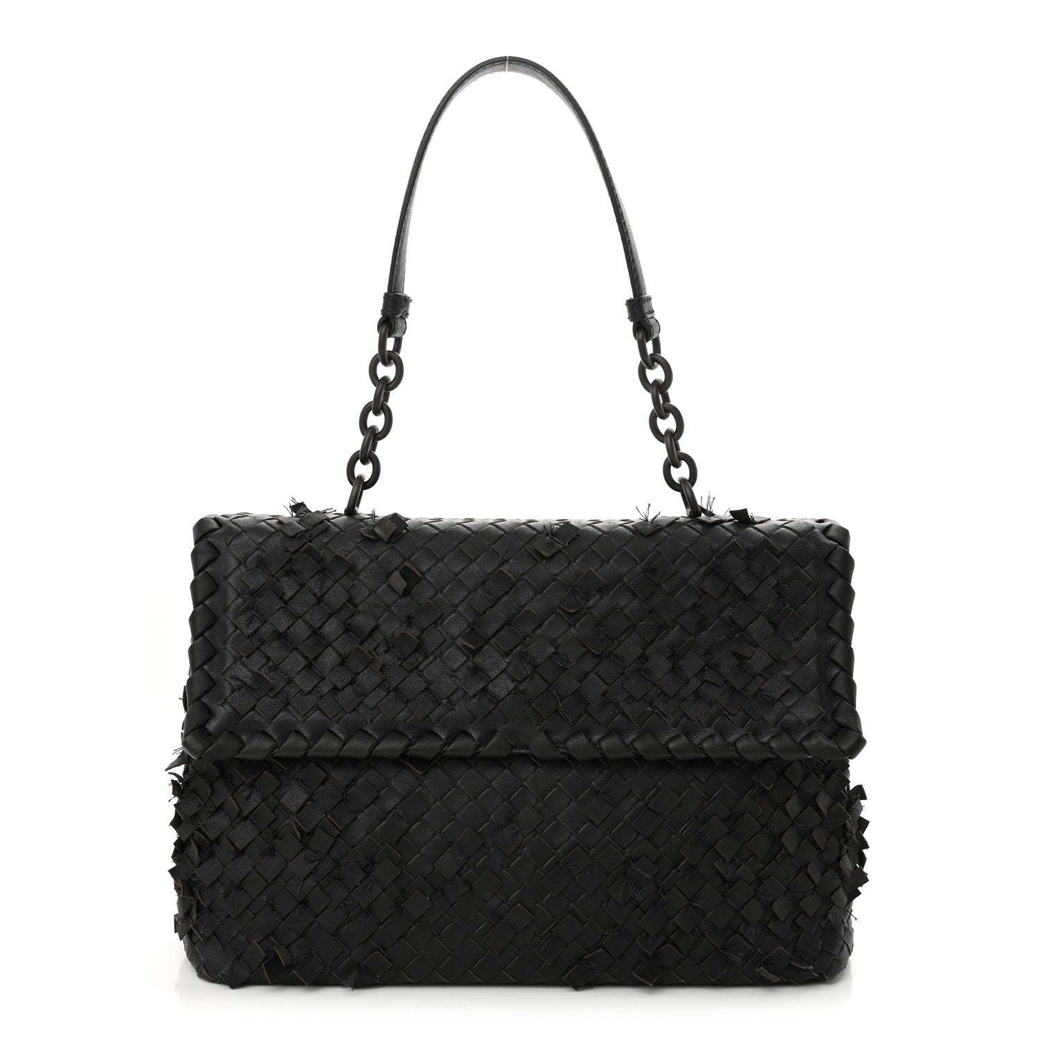 Nappa Intrecciato Fringe Flap Grey