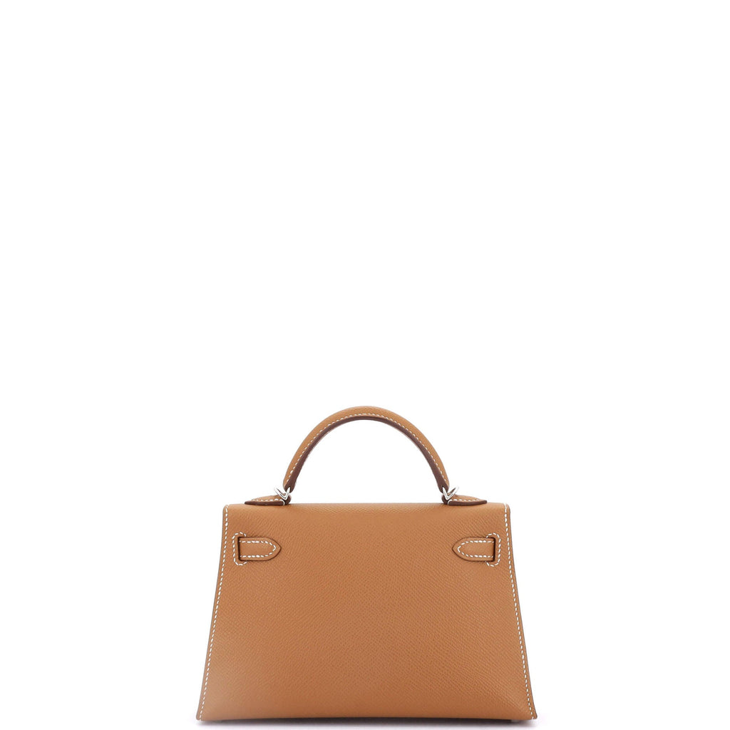 Kelly Mini II Bag Gold Epsom with Palladium Hardware 20