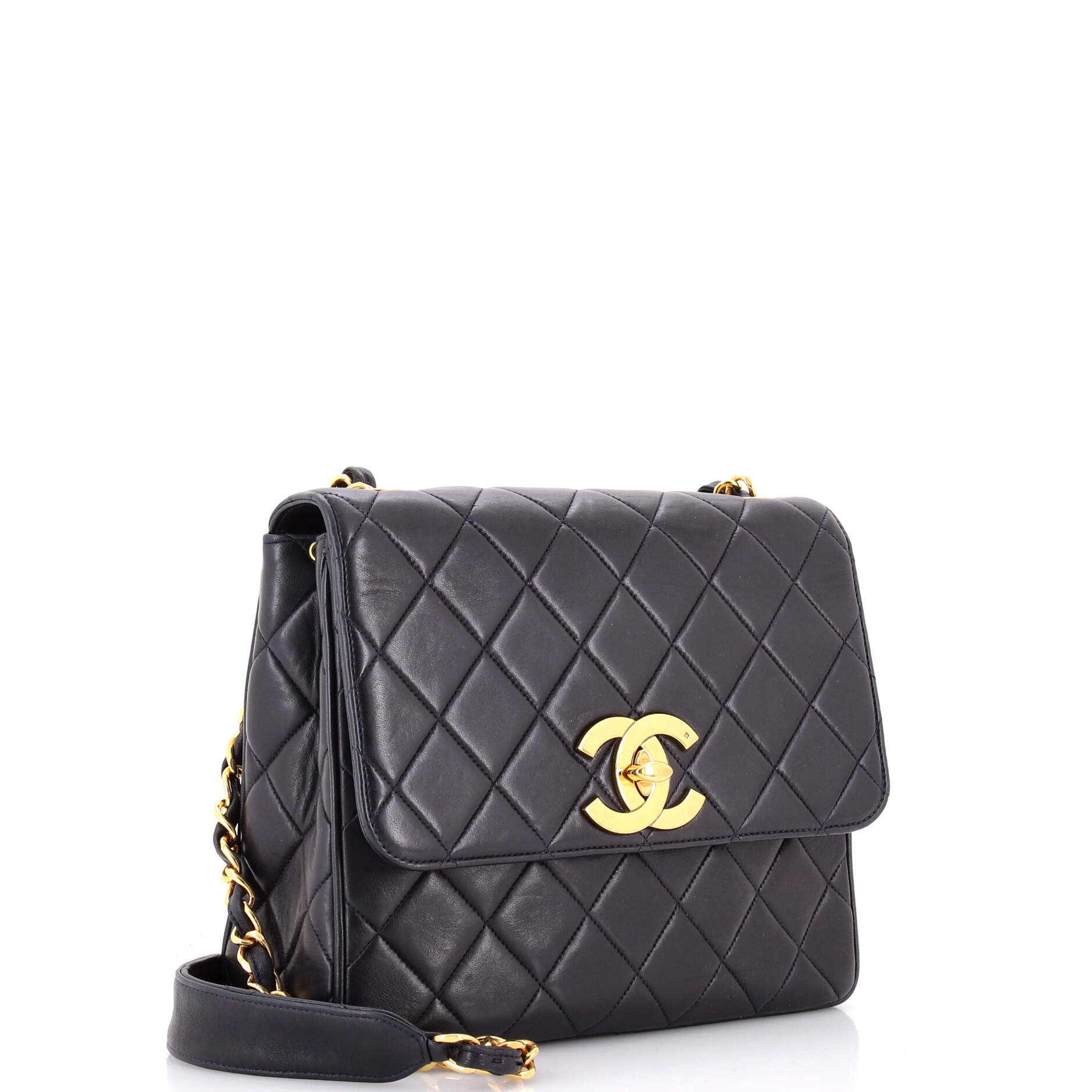 Vintage Square CC Flap Bag Quilted Lambskin Medium