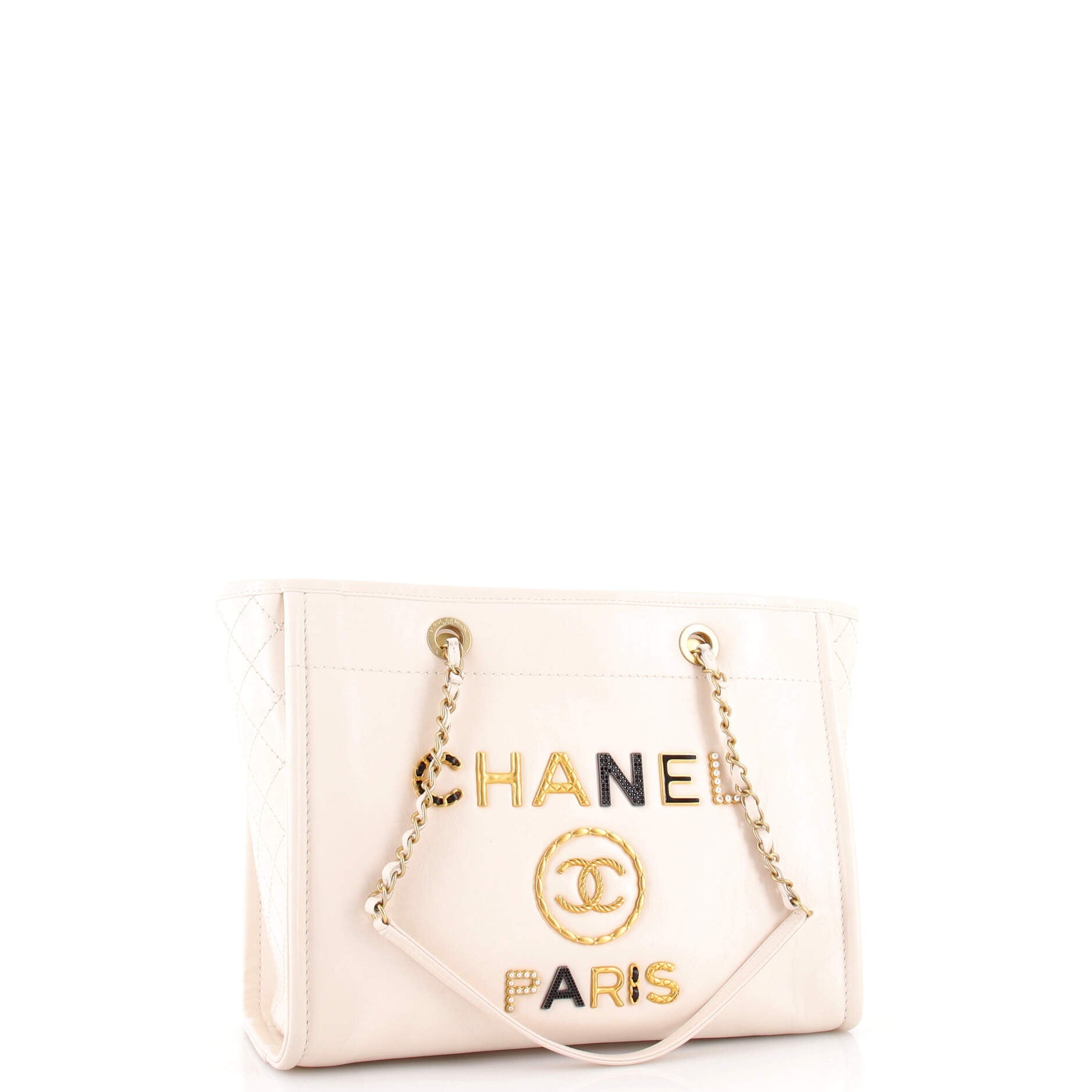Deauville Tote Embellished Shiny Calfskin Small