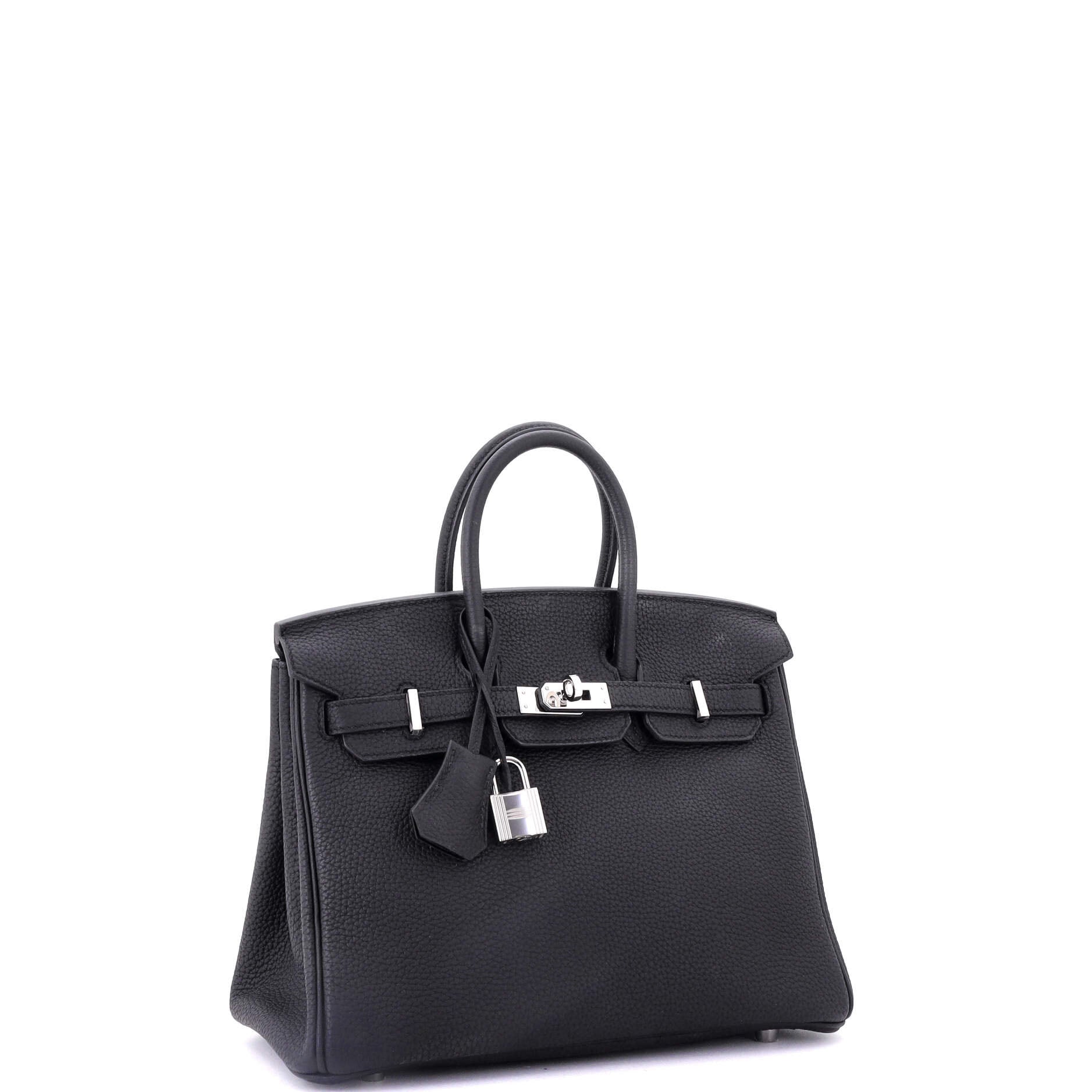 Birkin Handbag Noir Togo with Palladium Hardware 25