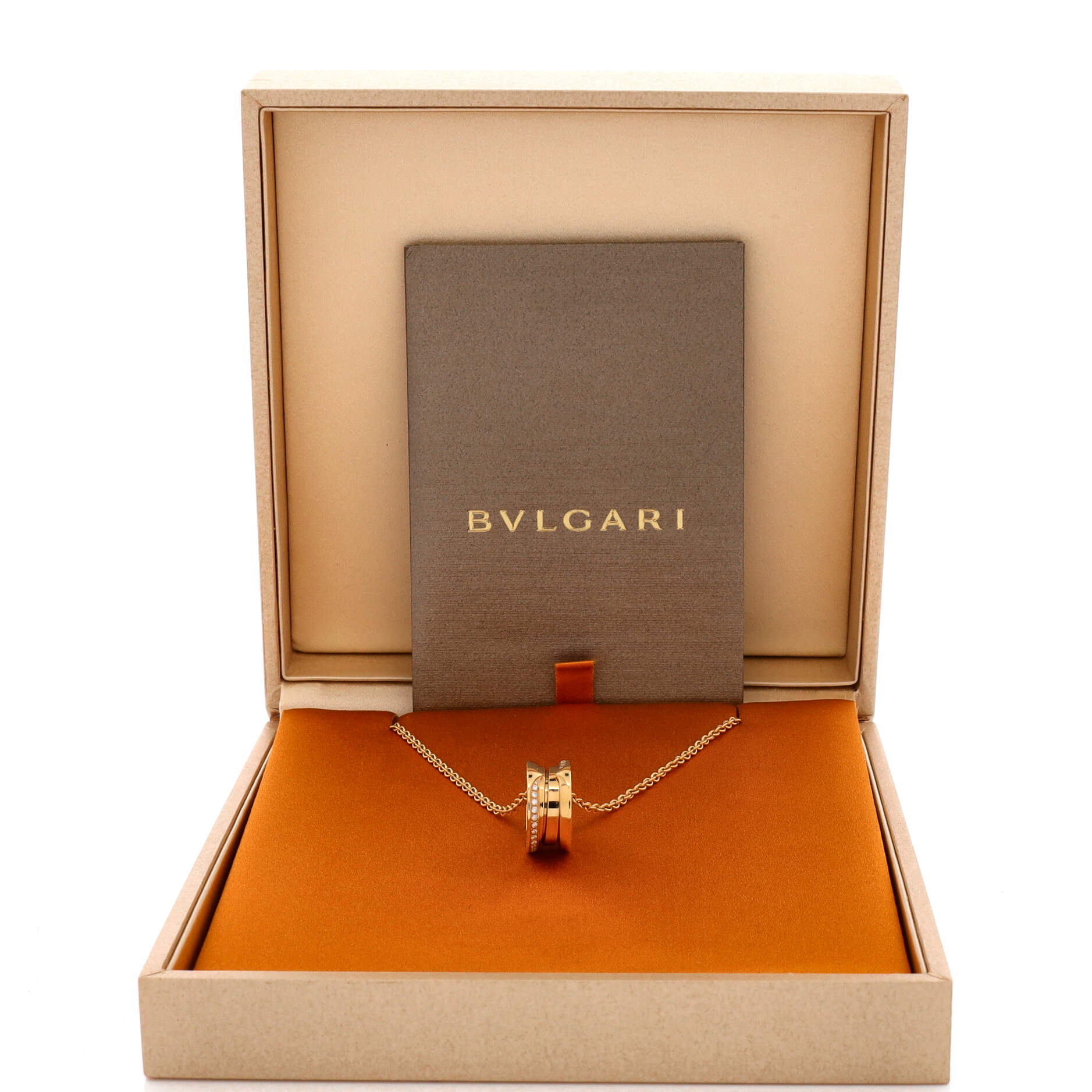 B.Zero1 Pendant Necklace 18K Yellow Gold with Diamonds