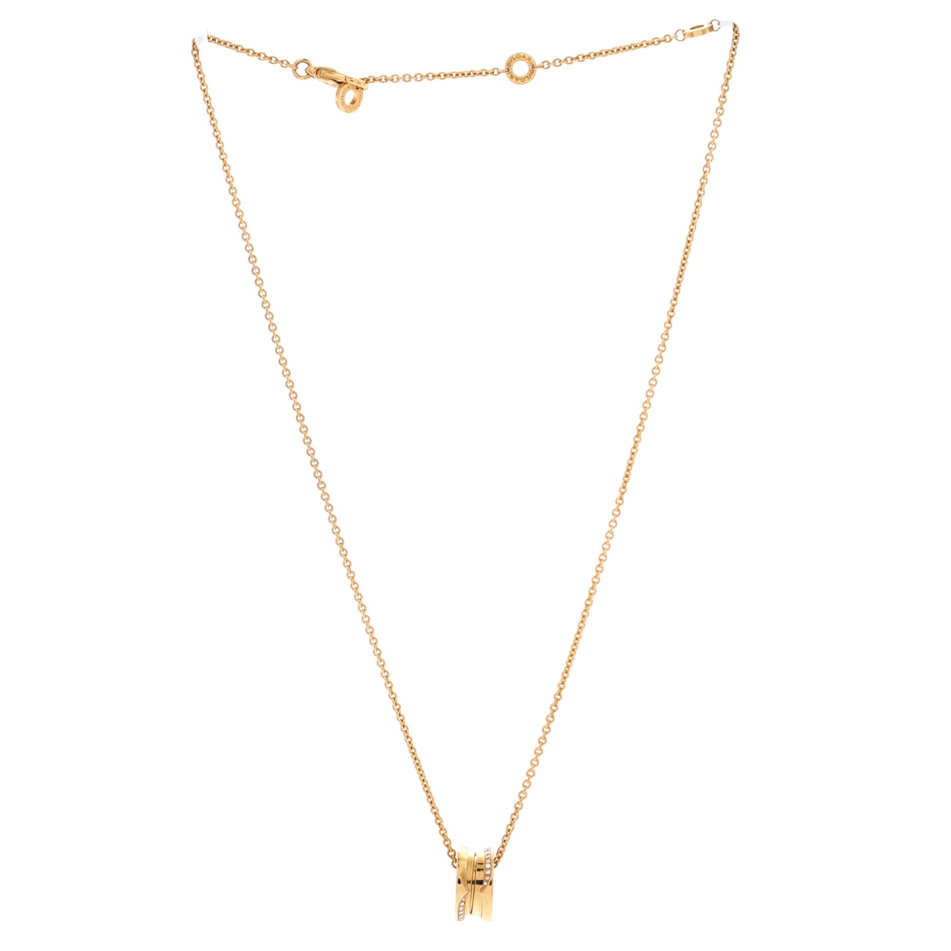 B.Zero1 Pendant Necklace 18K Yellow Gold with Diamonds