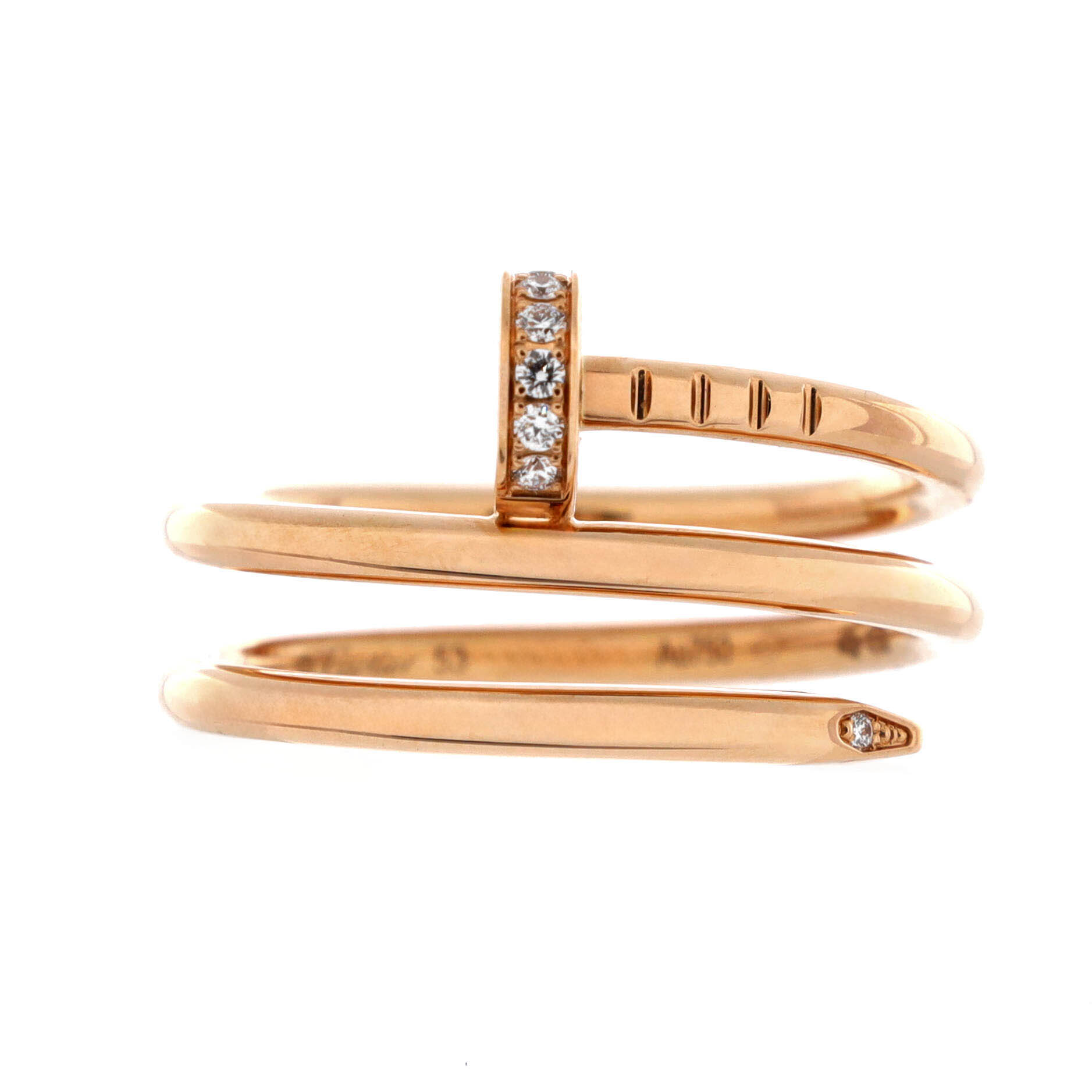 Juste un Clou Double Ring 18K Rose Gold and Diamonds Small