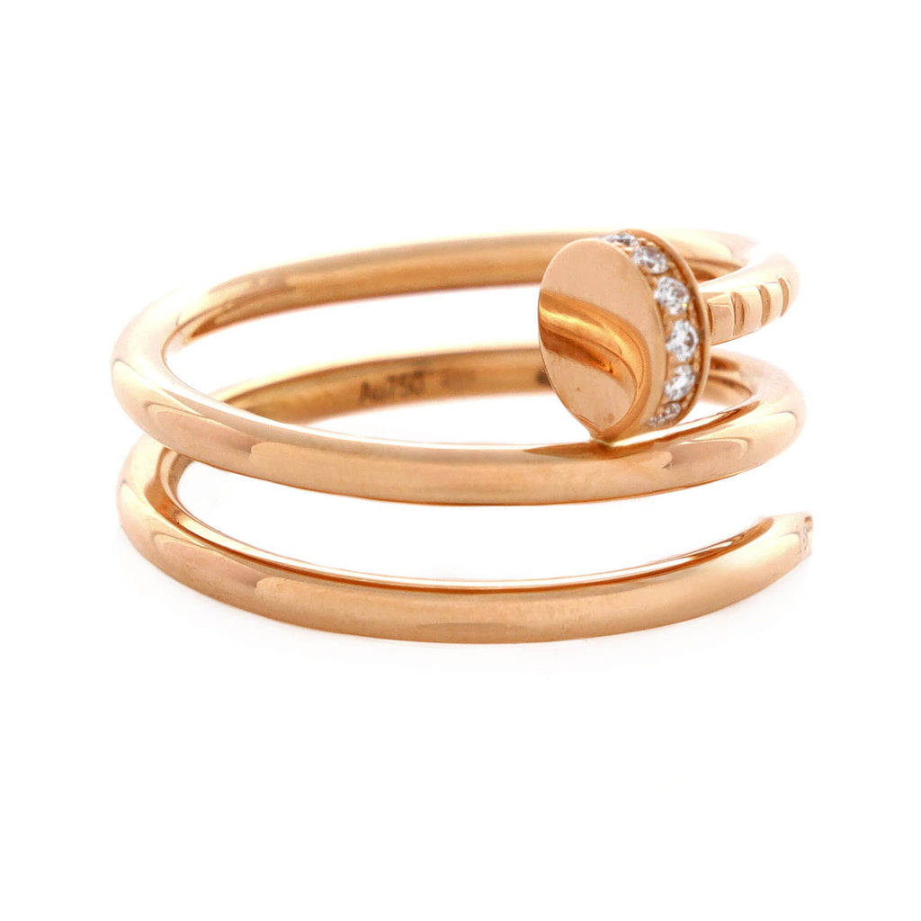 Juste un Clou Double Ring 18K Rose Gold and Diamonds Small