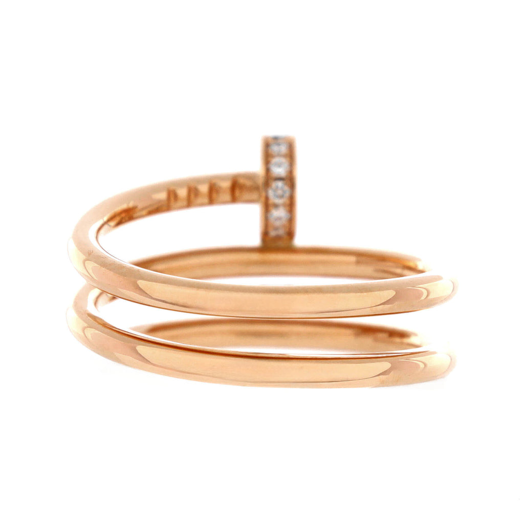 Juste un Clou Double Ring 18K Rose Gold and Diamonds Small